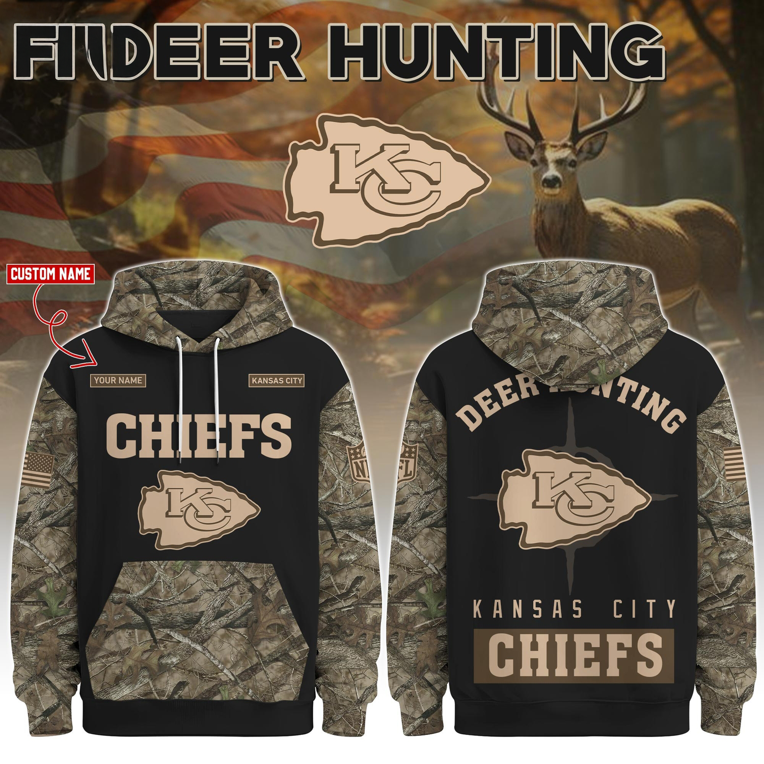 Kansas City Chiefs Deer Hunting Limited Edition Hoodie Â– NFL Hunting Hoodie for Fans