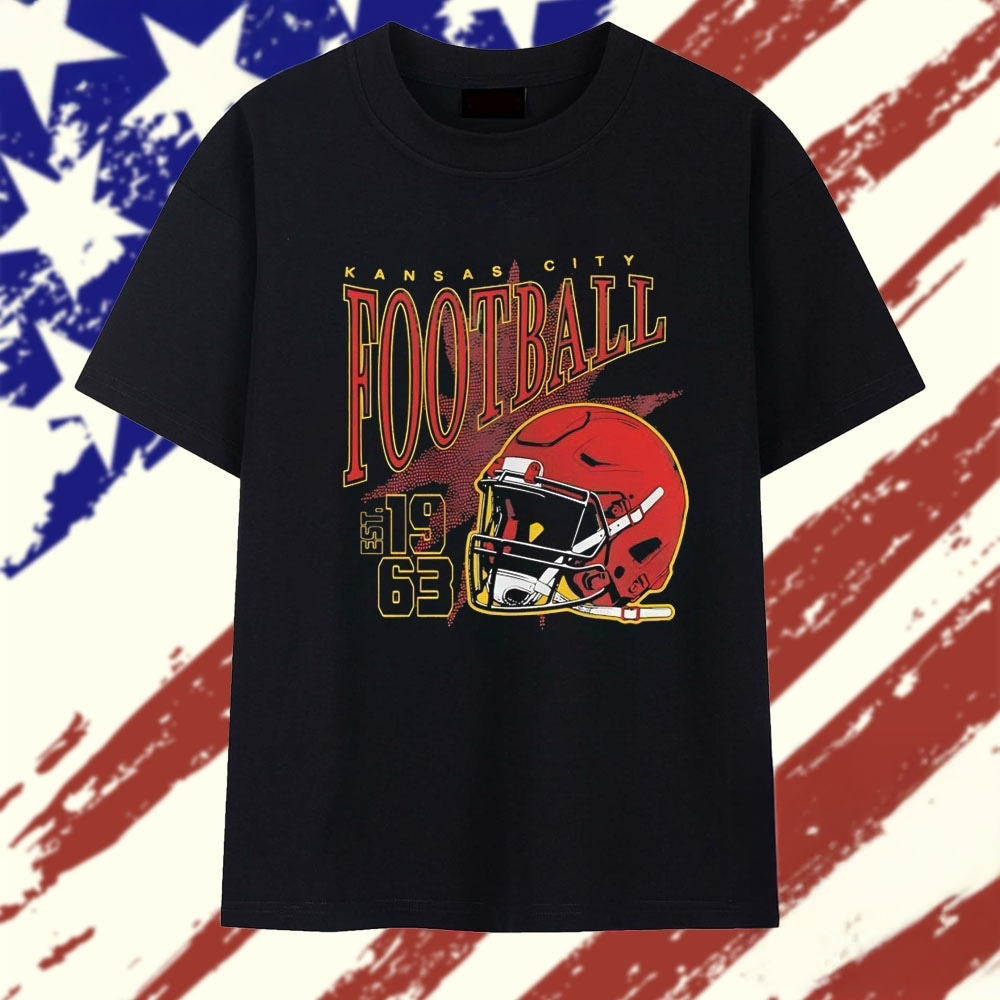 Kansas City Football Est 1963 Vintage Helmet Graphic T Shirt
