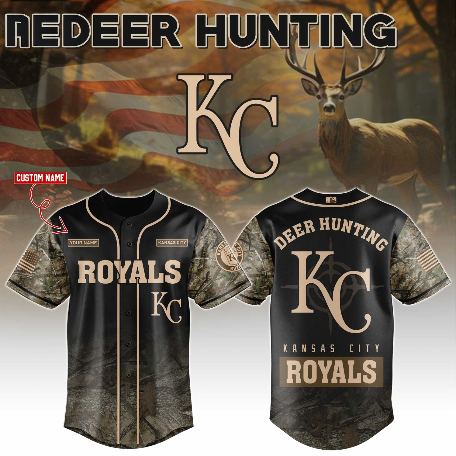 Kansas City Royals Deer Hunting Limited Edition Baseball Jersey