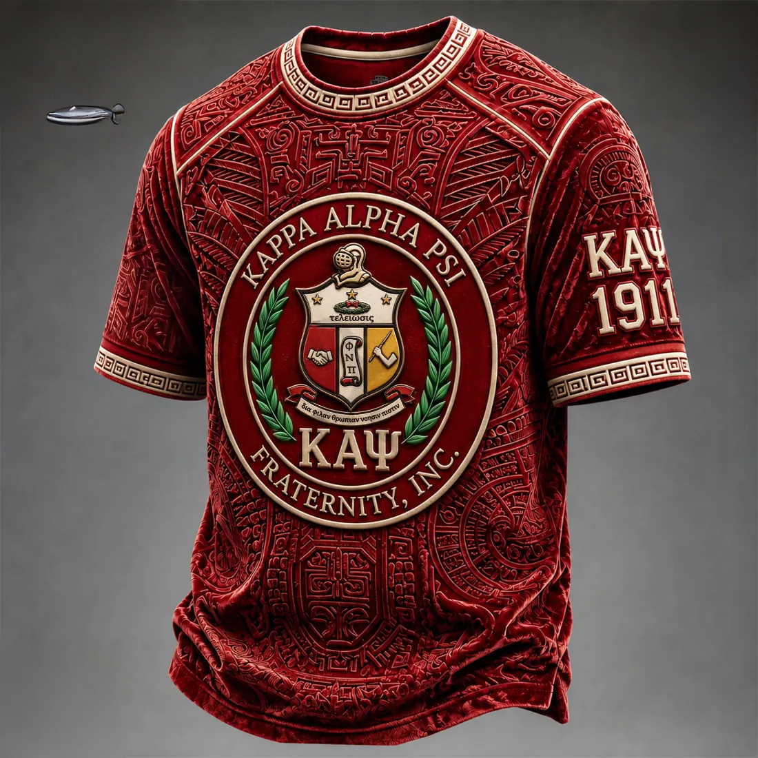 Kappa Alpha Psi Crimson Embossed Limited Edition Graphic T Shirt