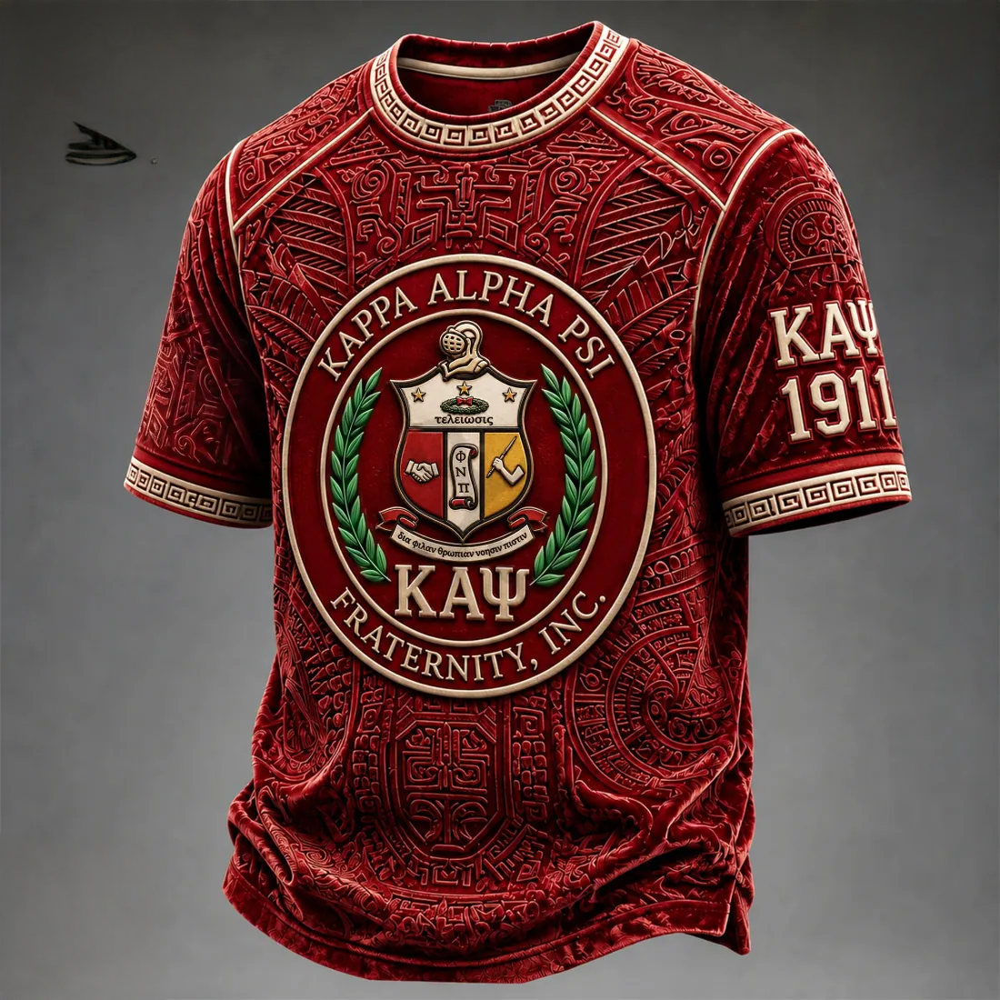 Kappa Alpha Psi Crimson Embossed Limited Graphic T Shirt Collection