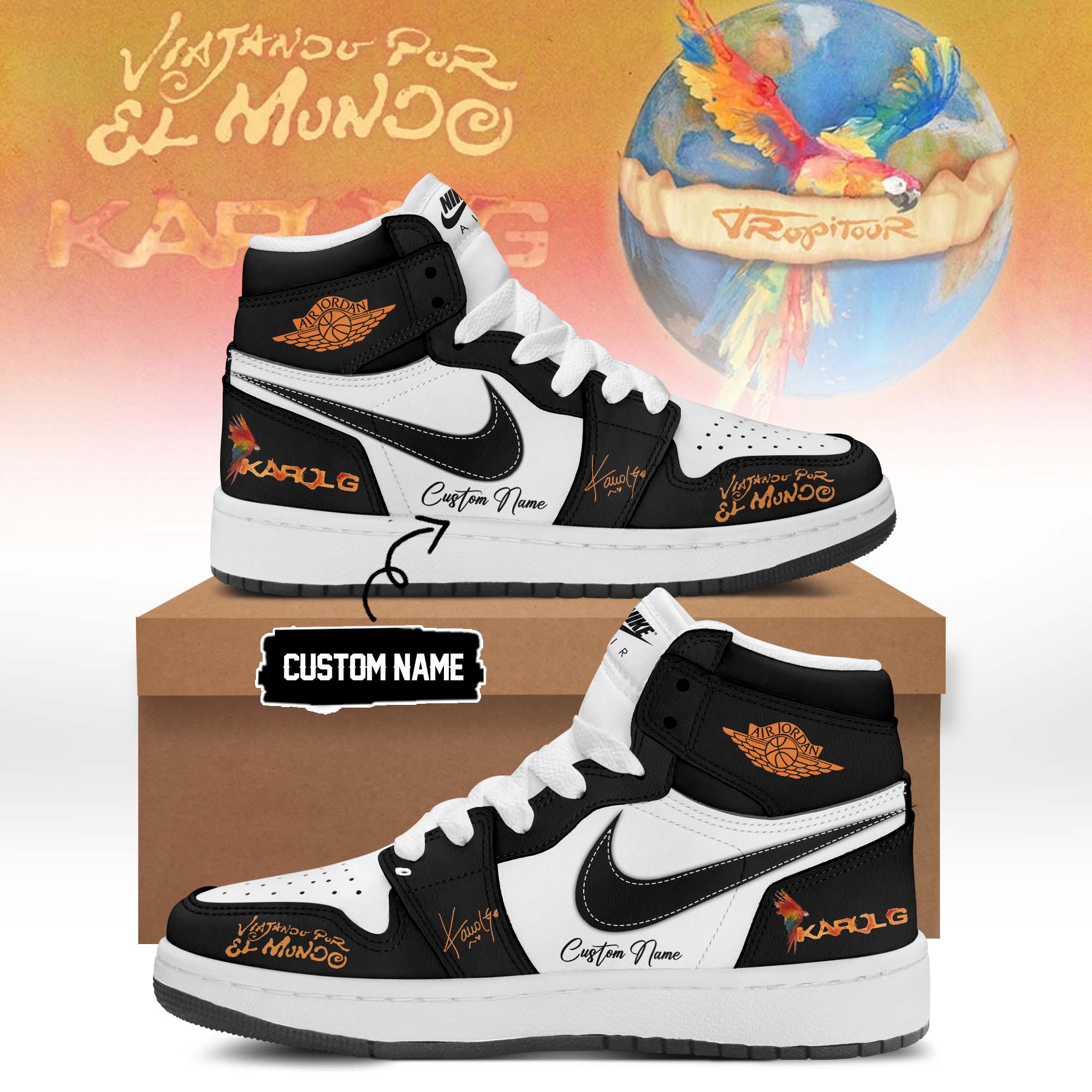 Karol G Viajando Por El Mundo Tropitour Limited Edition Jordan 1 Shoes