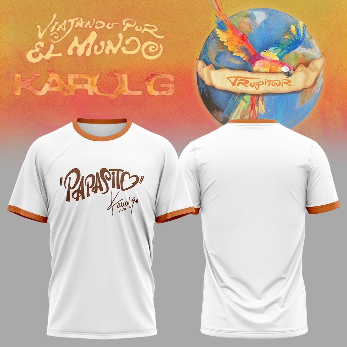 Karol G Viajando Por El Mundo Tropitour Limited Edition Signature Graphic T Shirt Exclusive Edition