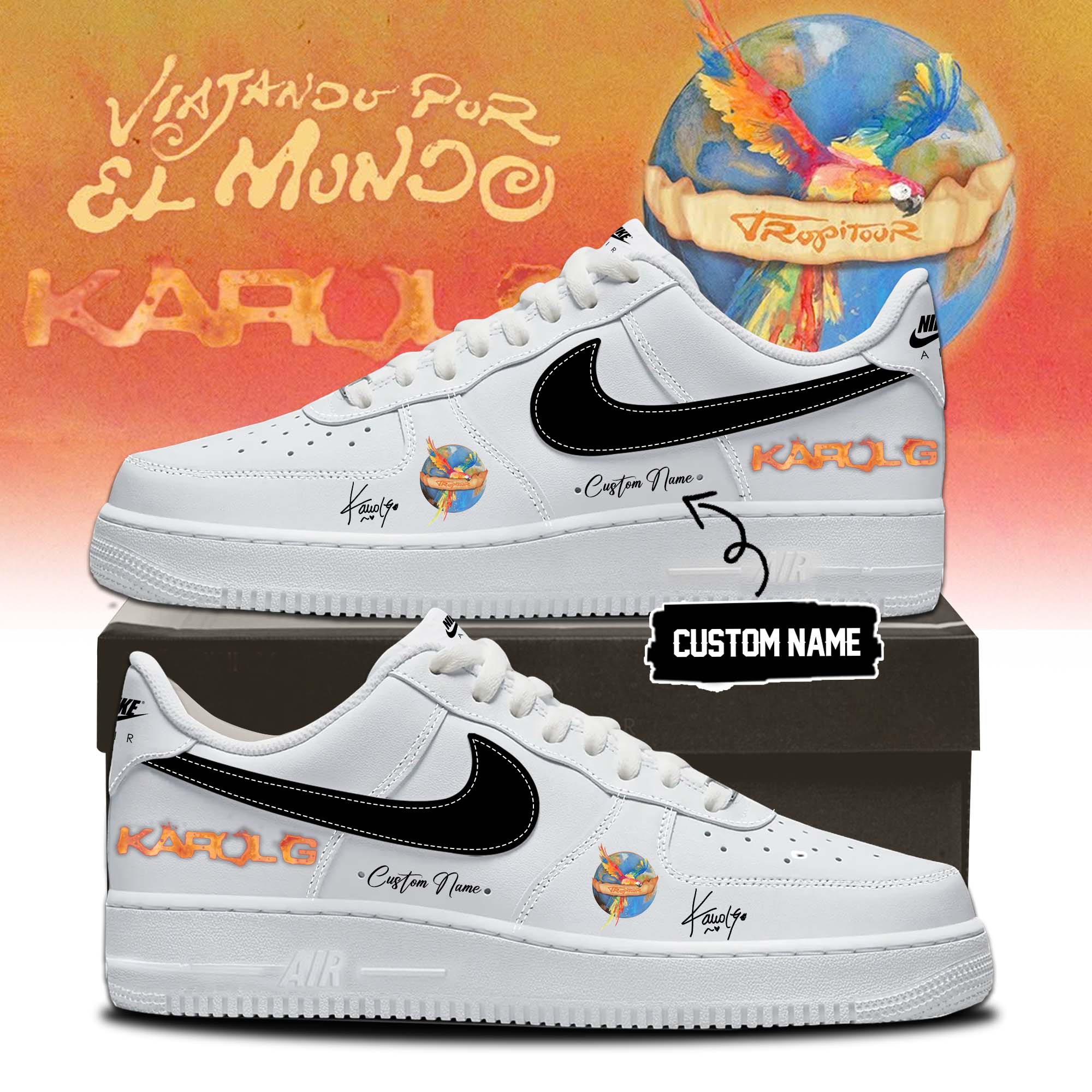 Karol G Viajando Por El Mundo Tropitour Limited Edition Signature Running Shoes Classic Edition
