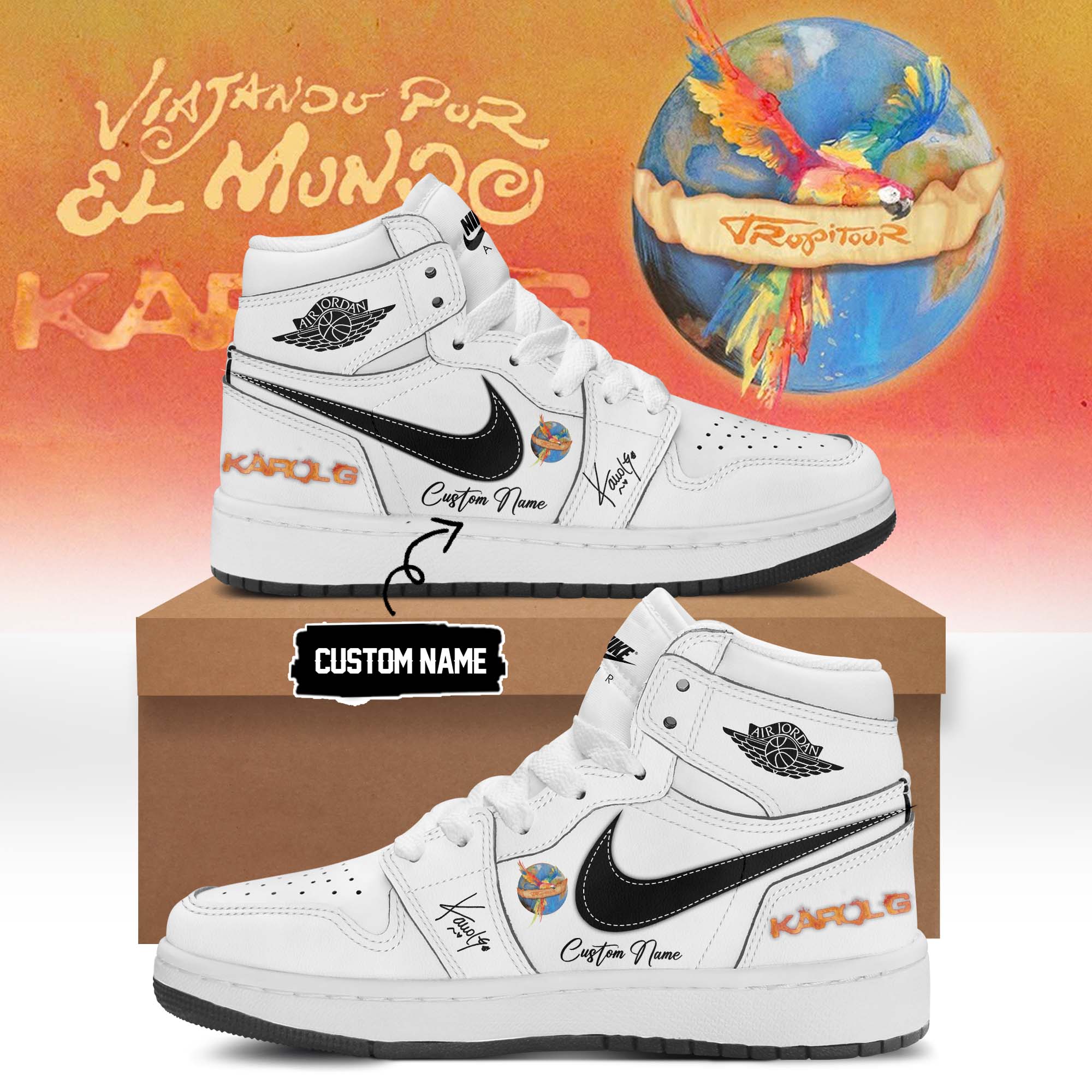 Karol G Viajando Por El Mundo Tropitour Limited Edition Signature Running Shoes Premium Edition
