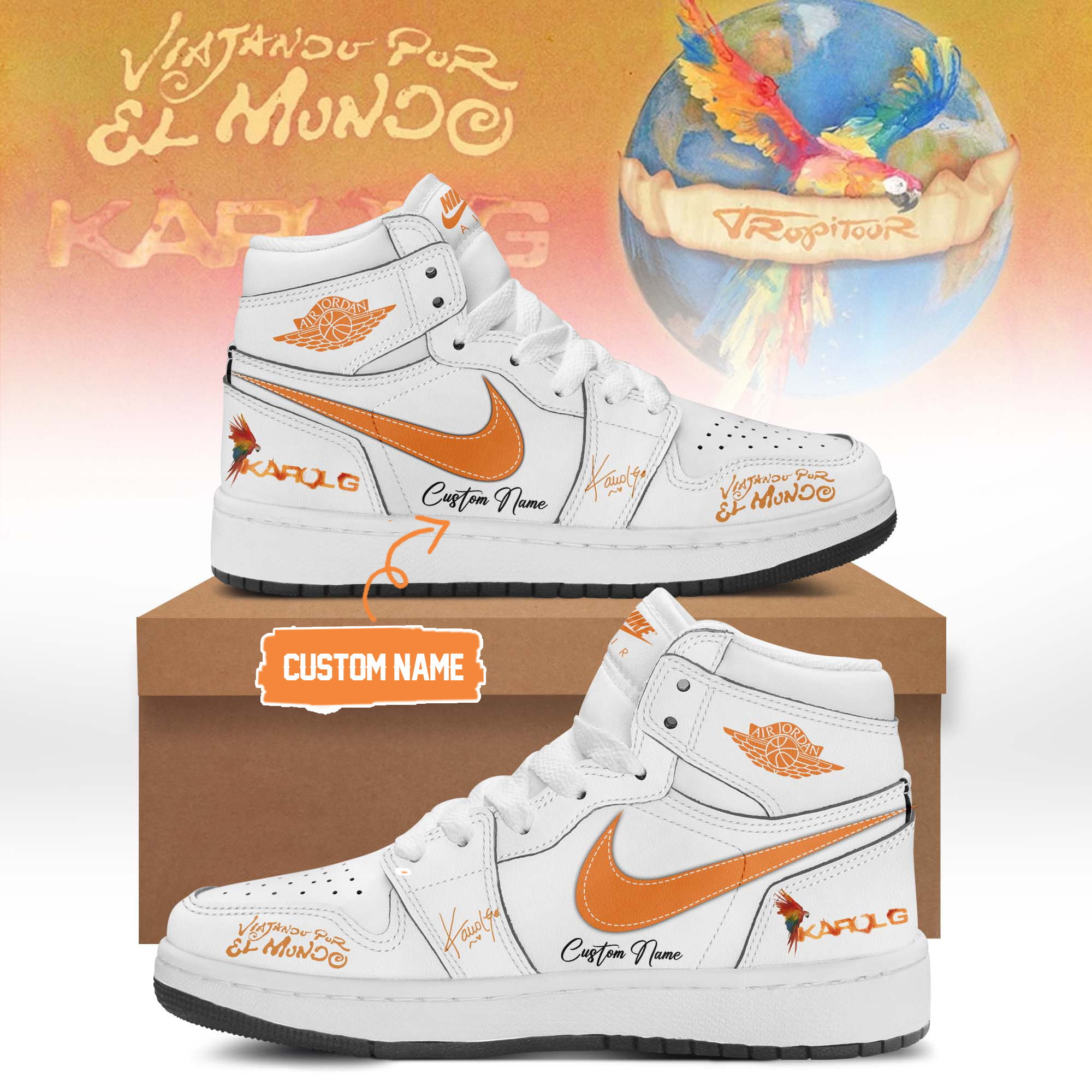 Karol G Viajando Por El Mundo Tropitour Signature High Top Sneakers