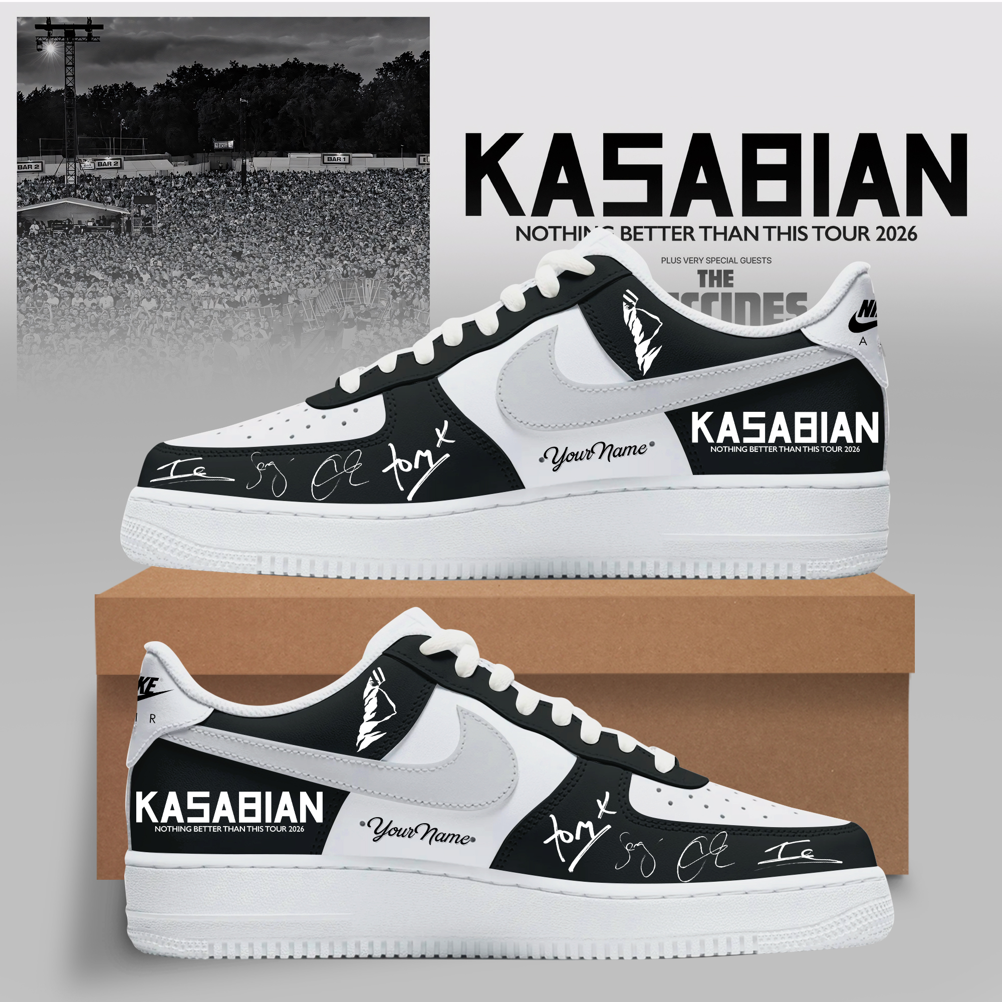 Kasabian Nothing Better Than This Tour 2026 Custom Graphic Sneakers