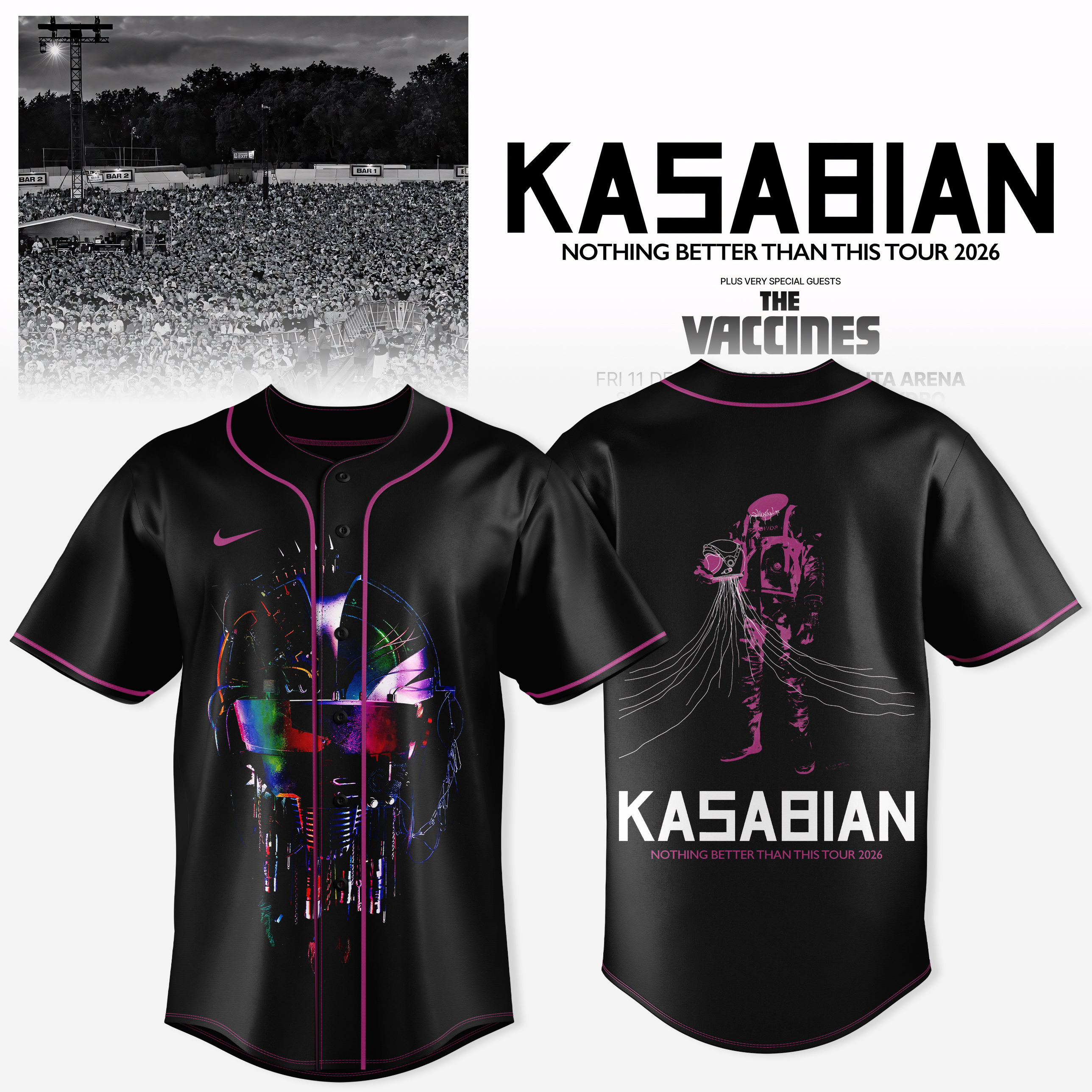 Kasabian Nothing Better Than This Tour 2026 Graphic Jersey Merchandise