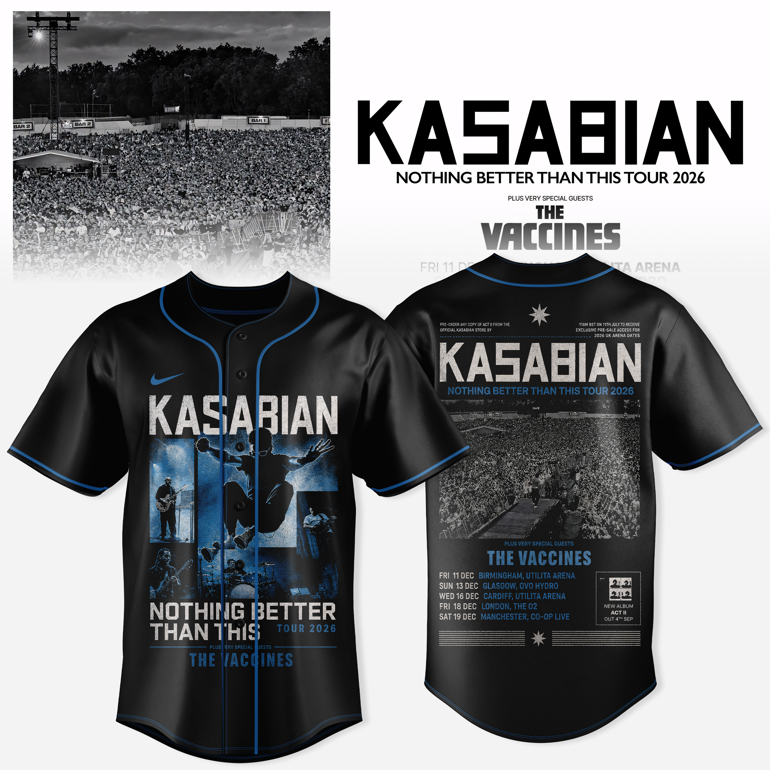 Kasabian Nothing Better Than This Tour 2026 Limited Tour Jersey