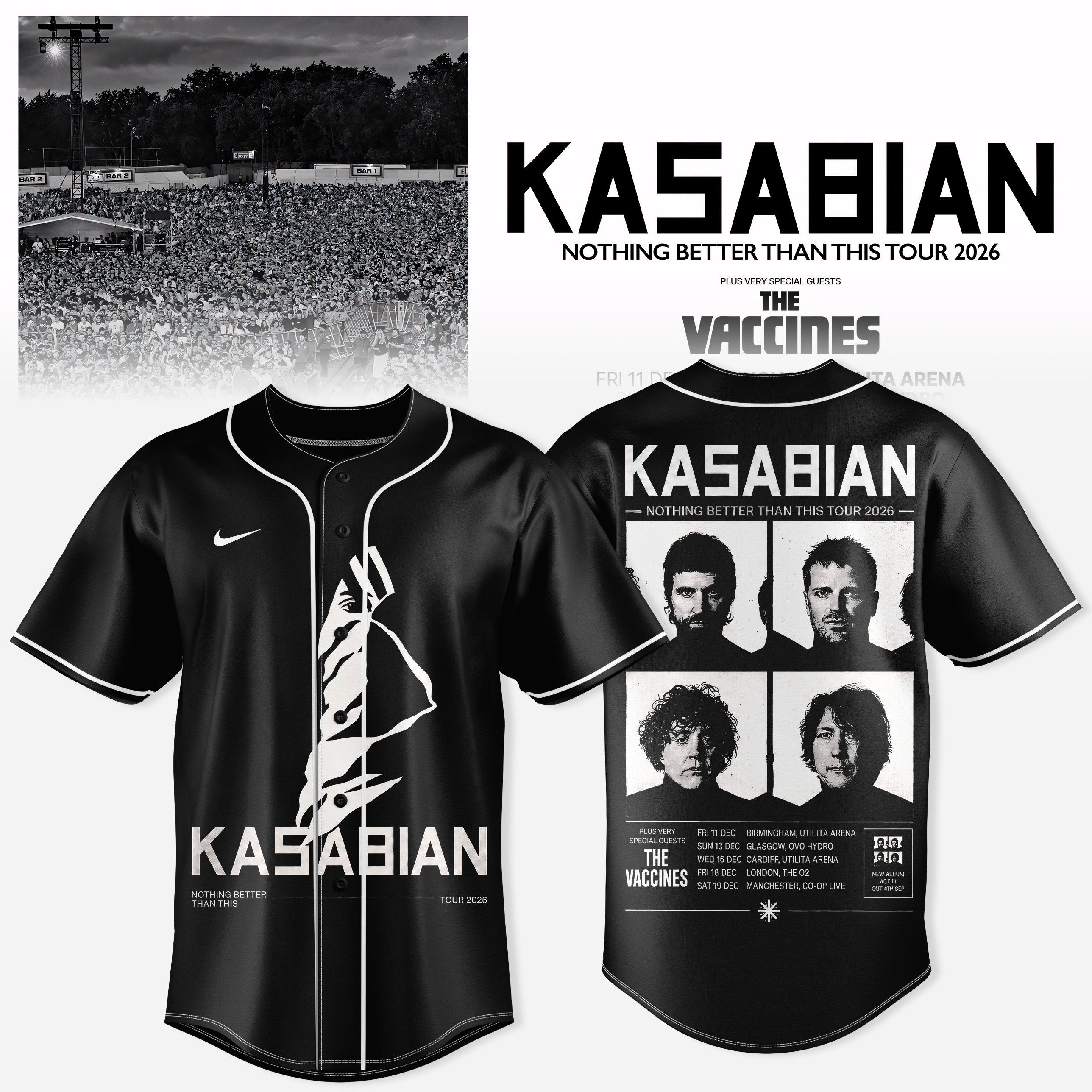 Kasabian Nothing Better Than This Tour 2026 Premium Jersey Fan Edition