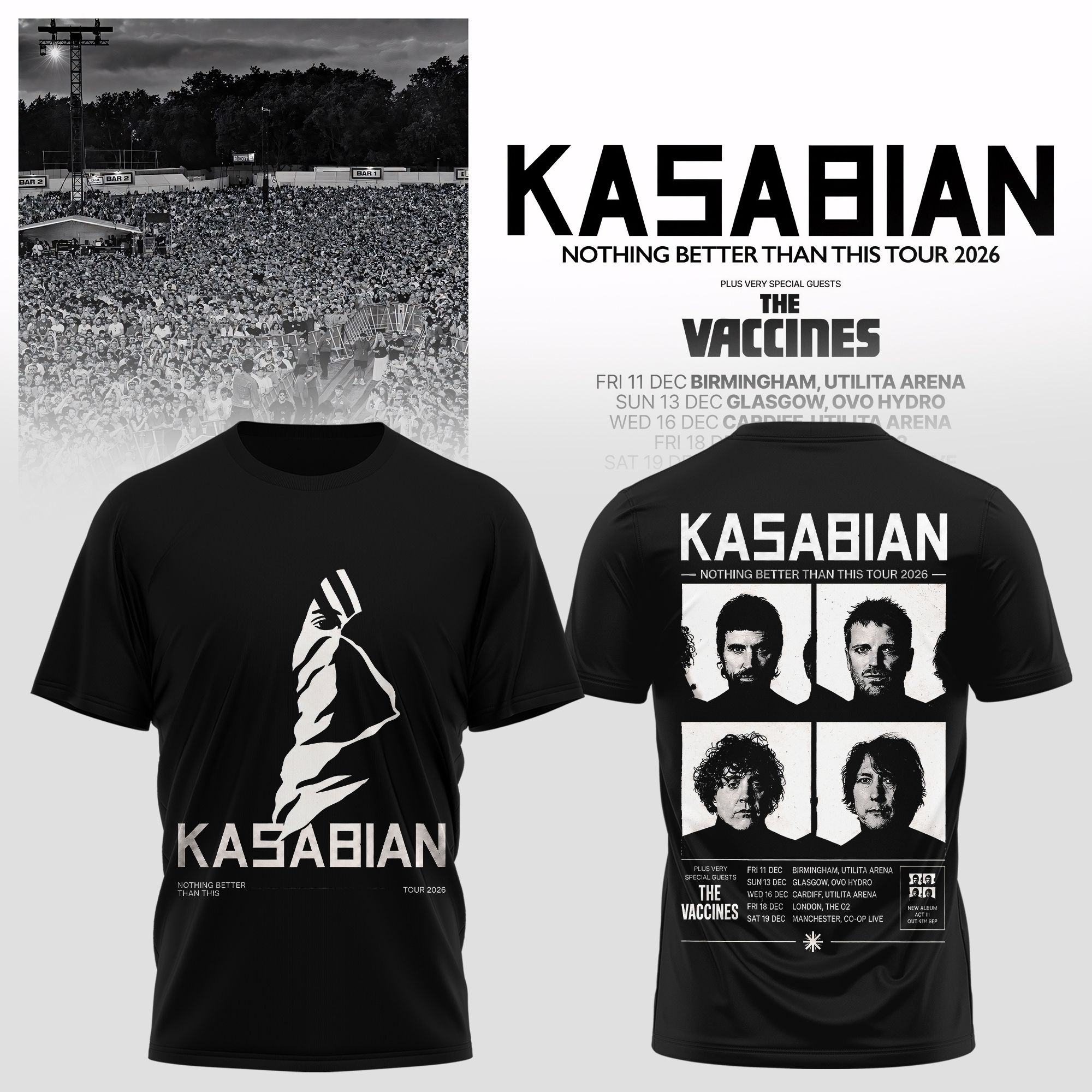 Kasabian Nothing Better Than This Tour 2026 Vintage Concert Tee
