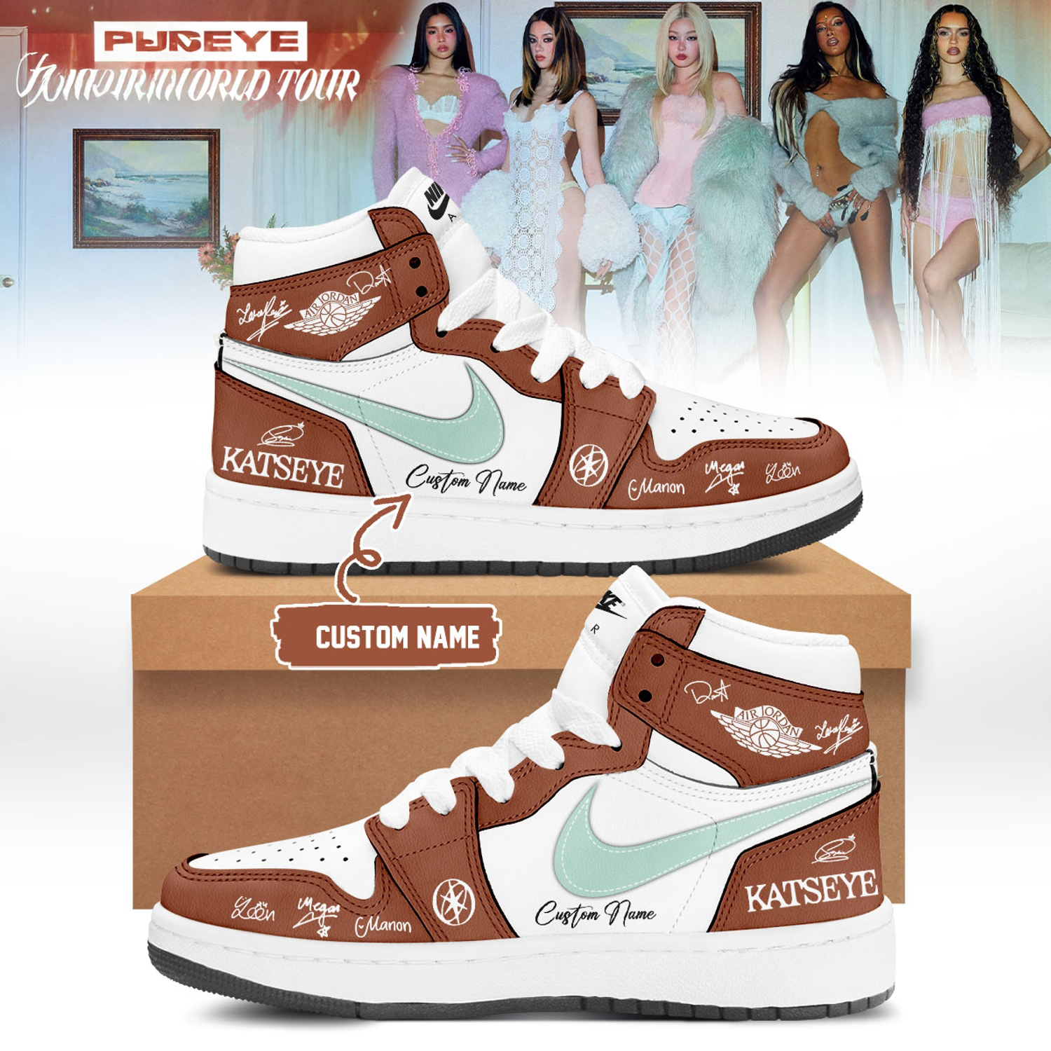 Katseye The Wildworld Tour 2026 Custom Air Jordan 1 Sneakers
