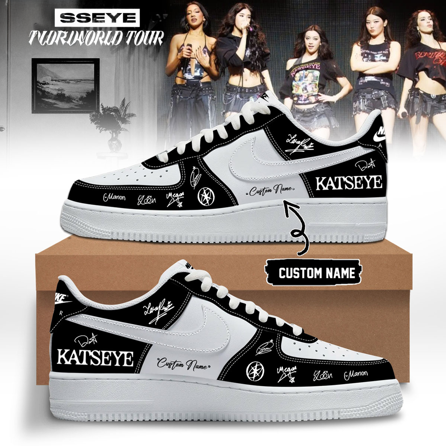 Katseye The Wildworld Tour 2026 Personalized Air Force 1 Sneakers