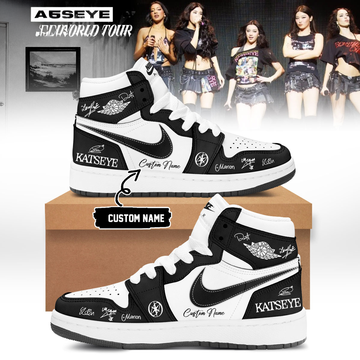Katseye The Wildworld Tour 2026 Personalized Air Jordan 1 Sneakers