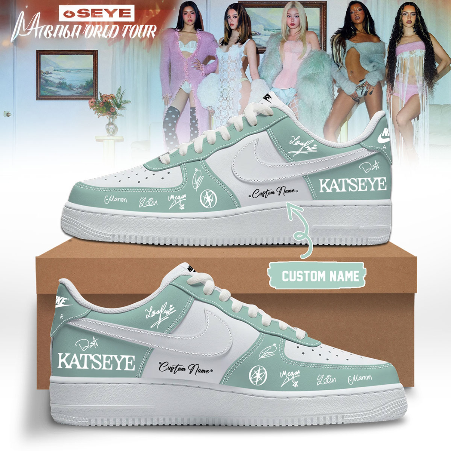 Katseye The Wildworld Tour 2026 Personalized Nike Air Force 1 Shoes