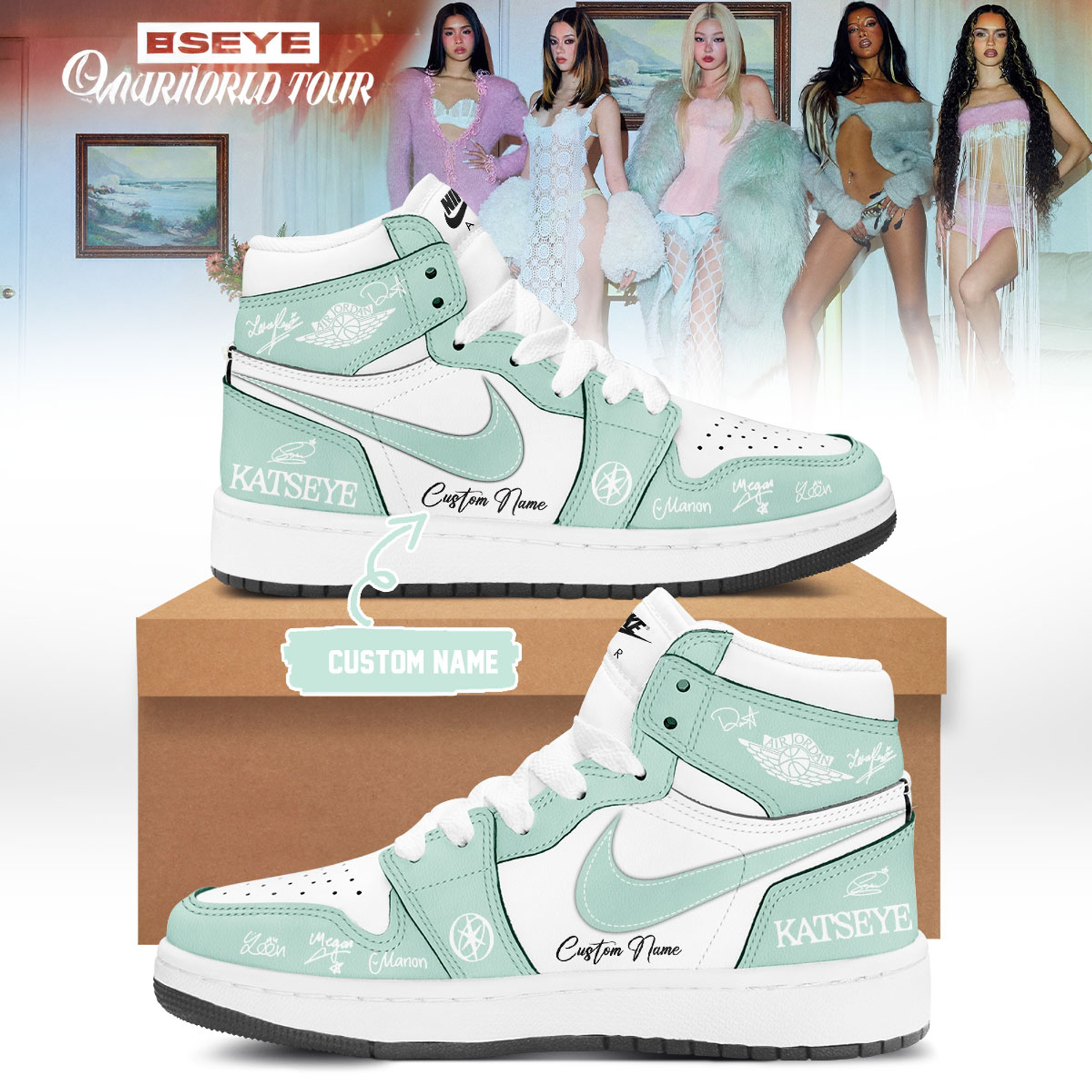 Katseye The Wildworld Tour 2026 Personalized Nike Air Jordan 1 Shoes