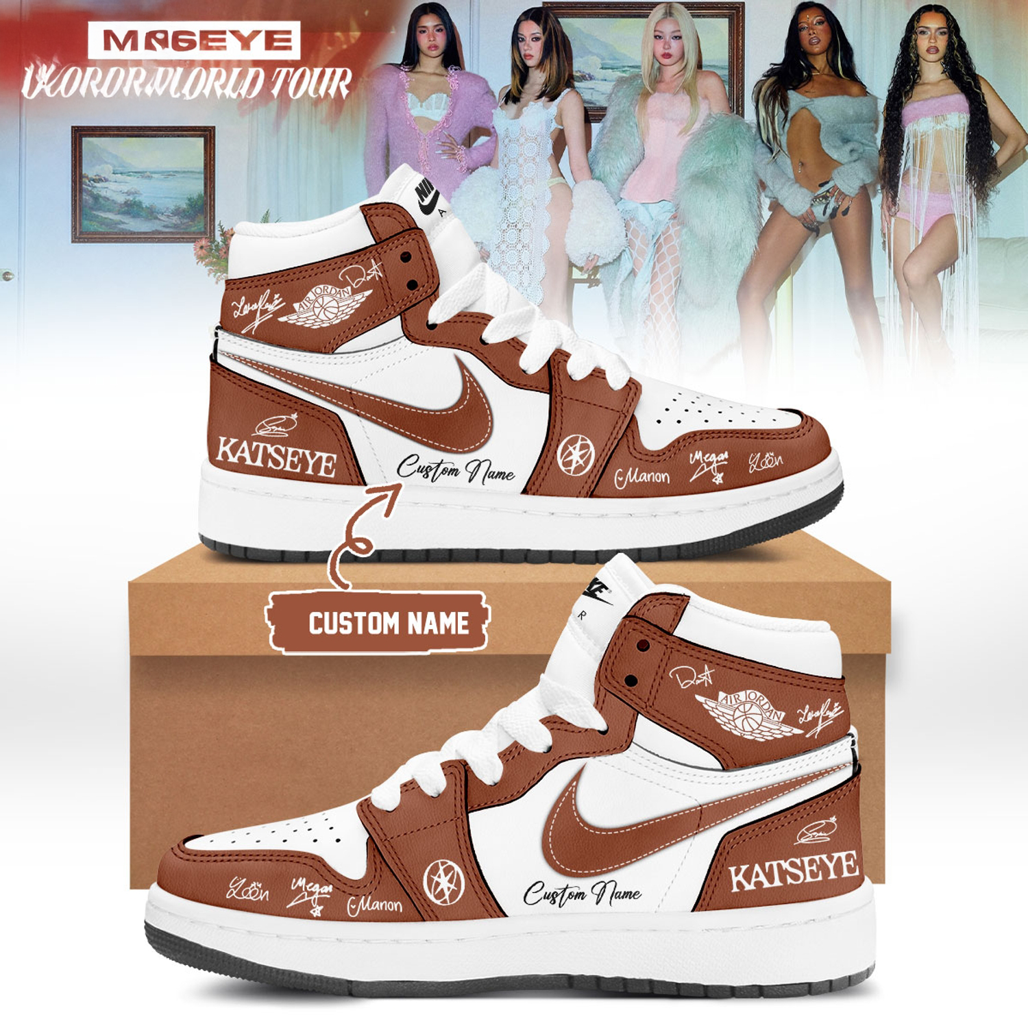 Katseye The Wildworld Tour 2026 Special Edition Personalized Nike Air Jordan 1 Sneakers