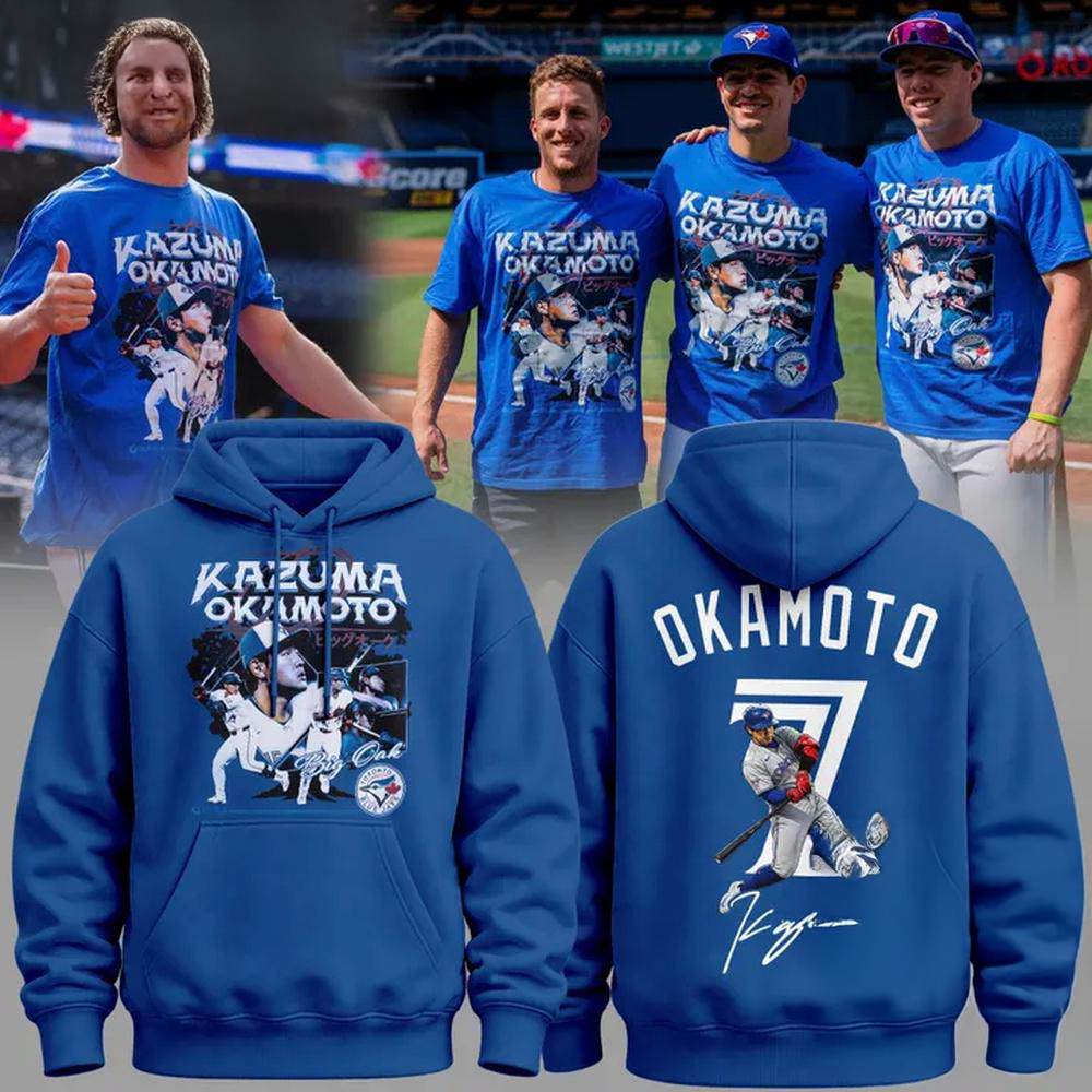 Kazuma Okamoto Toronto Blue Jays 2026 Signature Print Pullover Hoodie