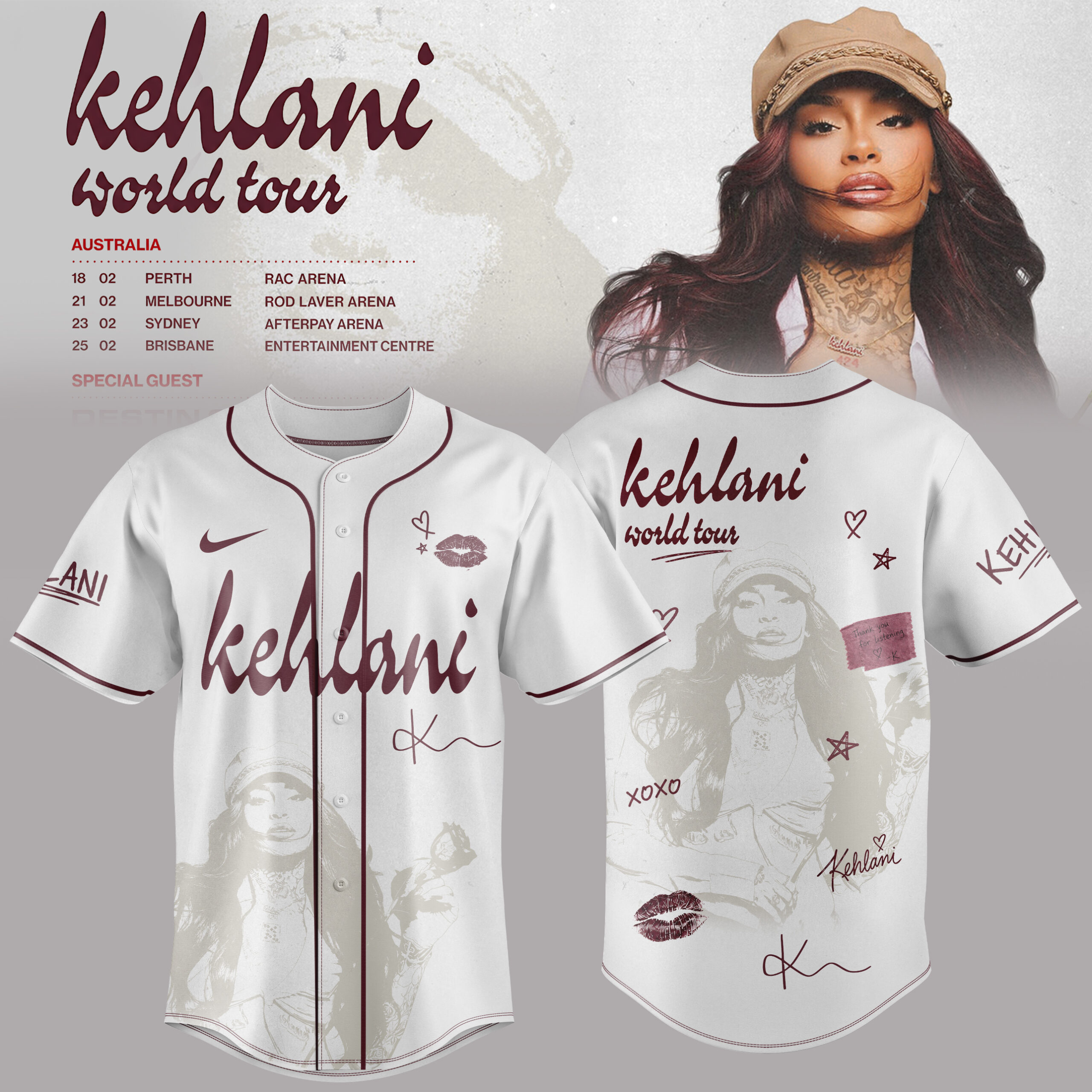 Kehlani 2027 Australian Tour Jersey Singer Music Fan Concert Streetwear 1 - Unicasport Kehlani 2027 Australian Tour Jersey Singer Music Fan Concert Streetwear