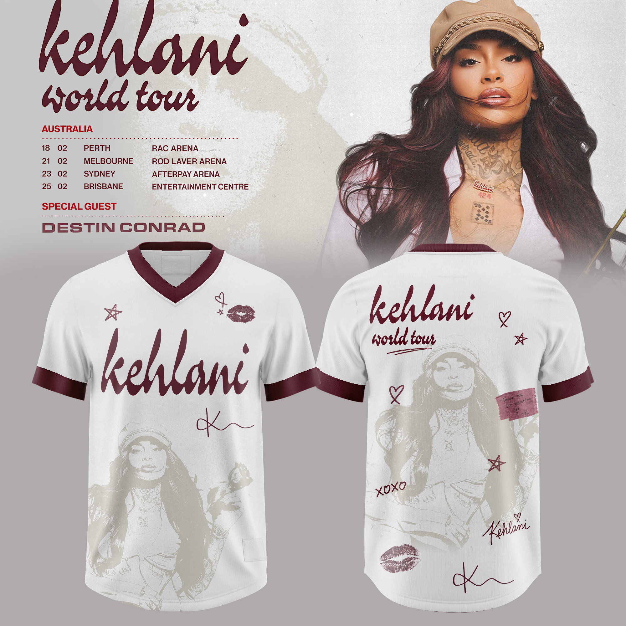 Kehlani Australia Tour 2027 Jersey RNB Live Music Fan Sports Inspired Apparel 1 - Unicasport Kehlani Australia Tour 2027 Jersey RNB Live Music Fan Sports Inspired Apparel