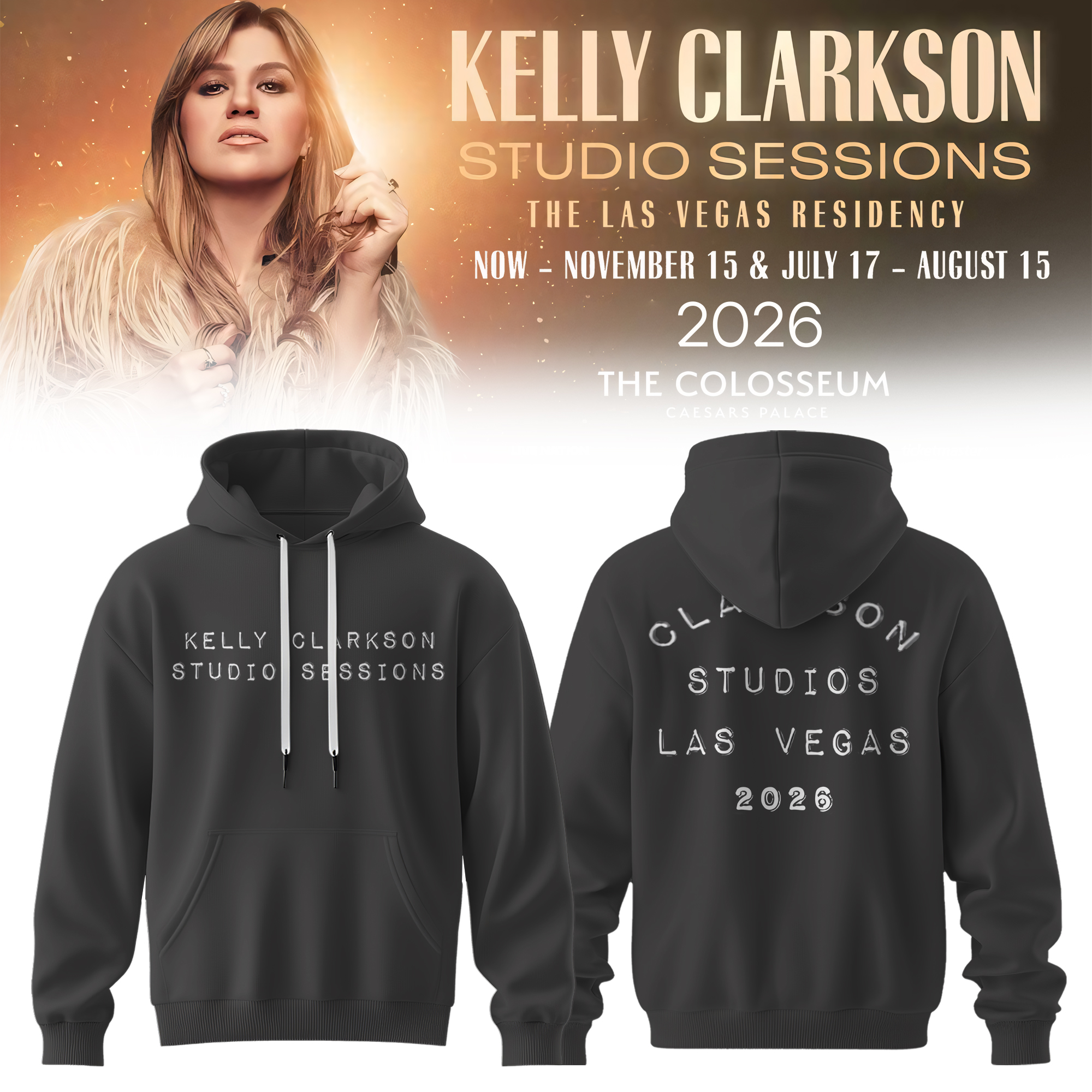 Kelly Clarkson Studio Sessions Las Vegas Residency 2026 Premium Fan Hoodie Edition Gifts For Fans