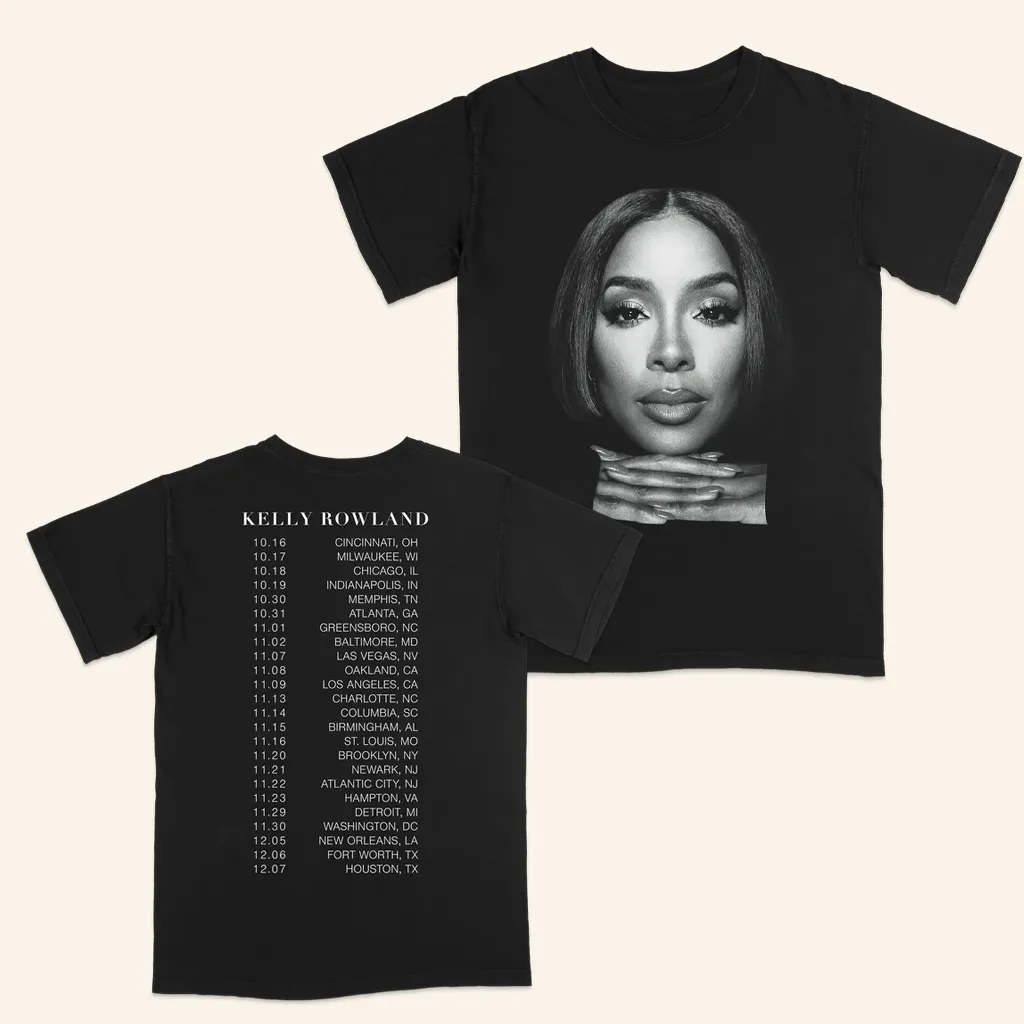 Kelly Rowland Merch Photo Tour Black And White TShirt Xmas Presents For Wife