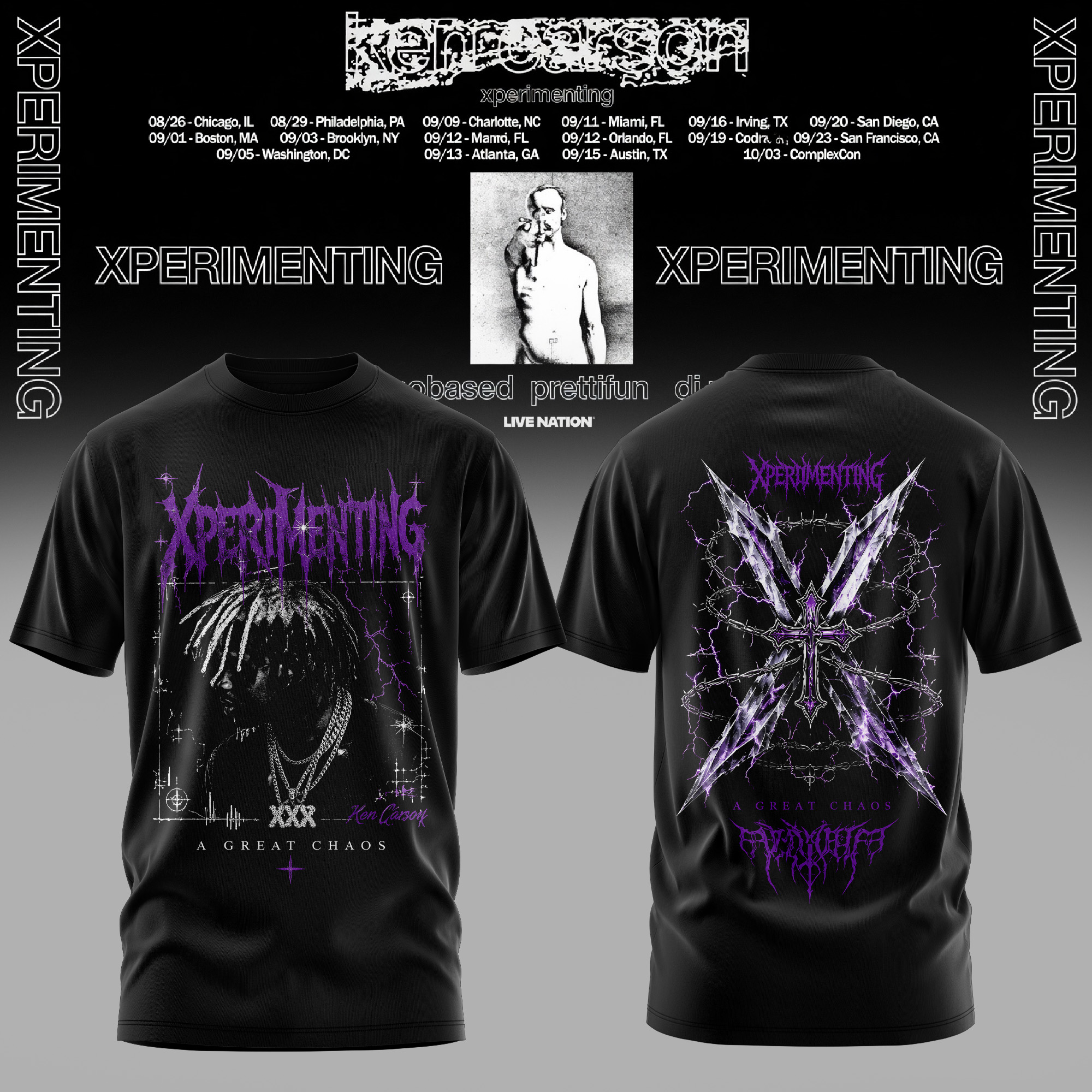 Ken Carson Xperimenting Collection Exclusive Tour Graphic T Shirt Gifts For Fans