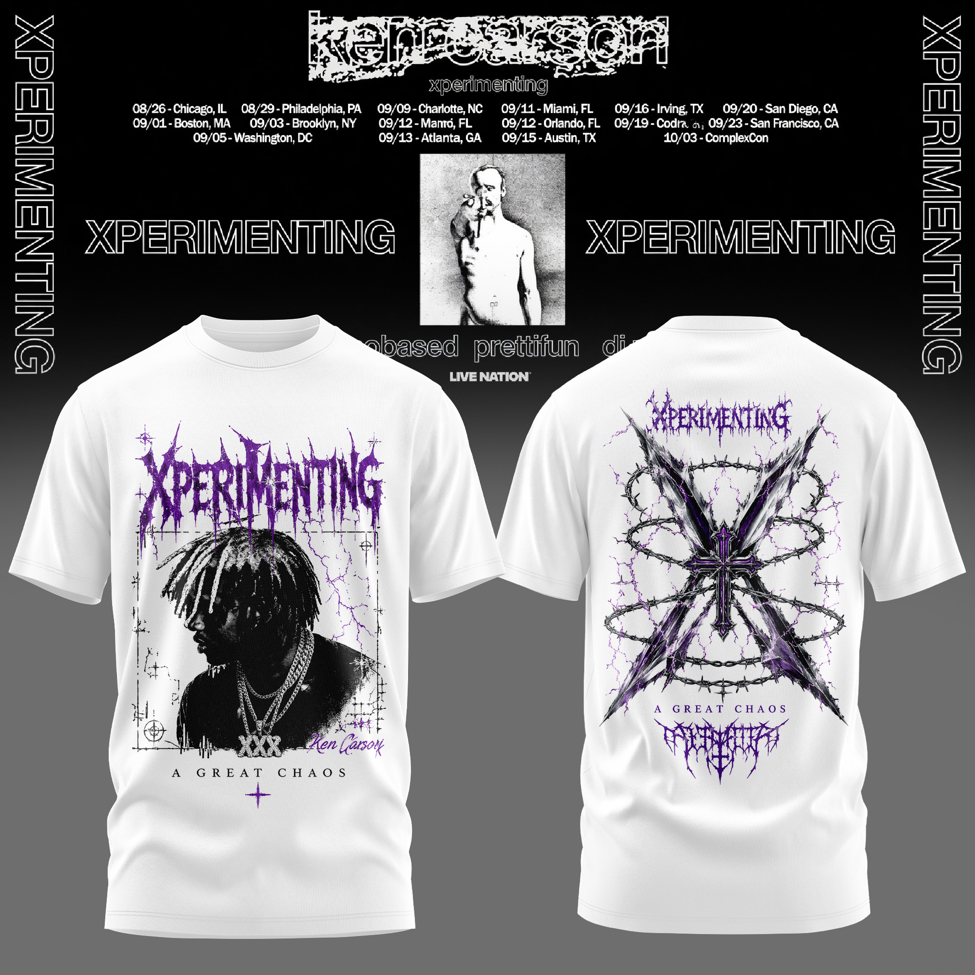Ken Carson Xperimenting Collection Limited Merchandise Graphic Tee Gifts For Fans