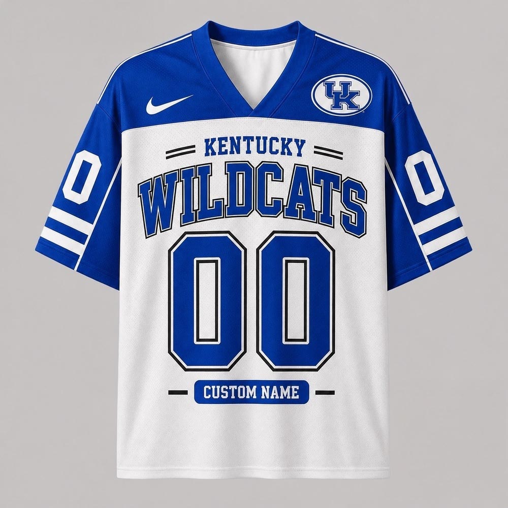 Kentucky Wildcats NCAA College Team Pride Personalized Football Jersey Custom Name Number College Fan Apparel 2 - Unicasport Kentucky Wildcats NCAA College Team Pride Personalized Football Jersey Custom Name Number College Fan Apparel