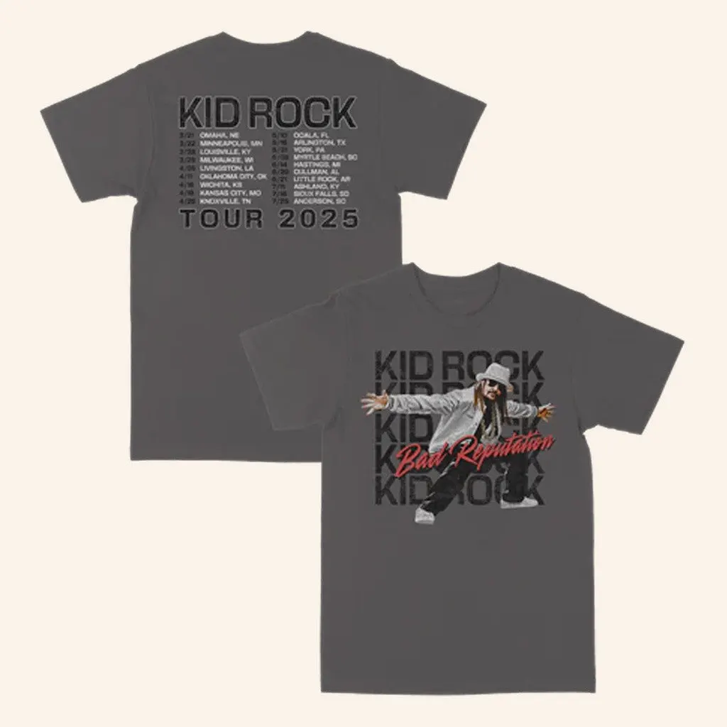 Kid Rock Merch Bad Rep Grey Tour TShirt Birthday Present For Husband