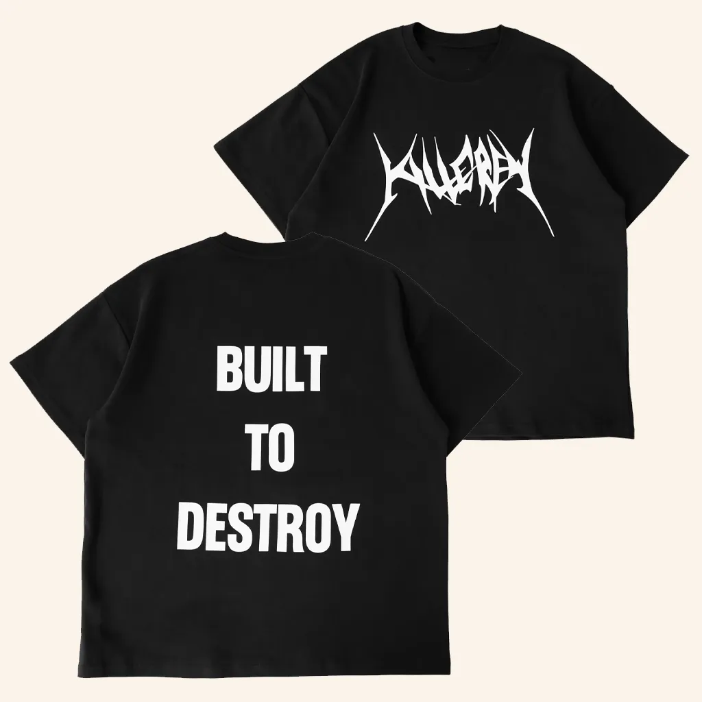 Kill Crew Merch Relaxed Fit Natural Cotton Built To Destroy TShirt Xmas Gifts For Brother