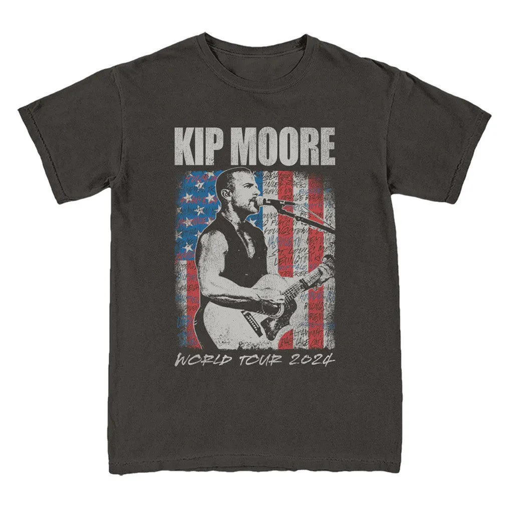 Kip Moore Merch Tour 2025 Flag World Tour TShirt Best Gifts For Husband