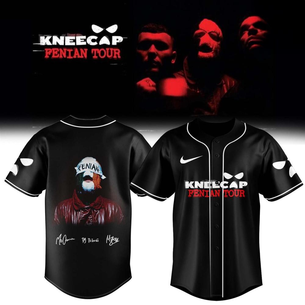Kneecap Fenian Tour 2026 Irish Hip Hop Signature Baseball Jersey Fanwear 1 - Unicasport Kneecap Fenian Tour 2026 Irish Hip Hop Signature Baseball Jersey Fanwear