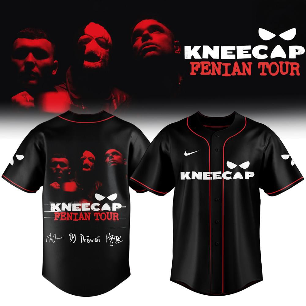 Kneecap Fenian Tour 2026 Irish Hip Hop Signature Baseball Jersey Music Collection 1 - Unicasport Kneecap Fenian Tour 2026 Irish Hip Hop Signature Baseball Jersey Music Collection