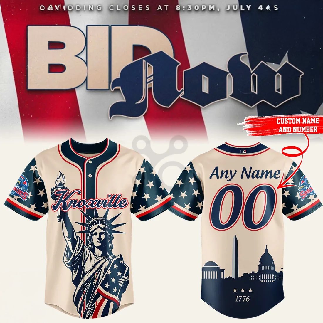 Knoxville Smokies 4th Of July Independence Day Baseball Jersey Edition