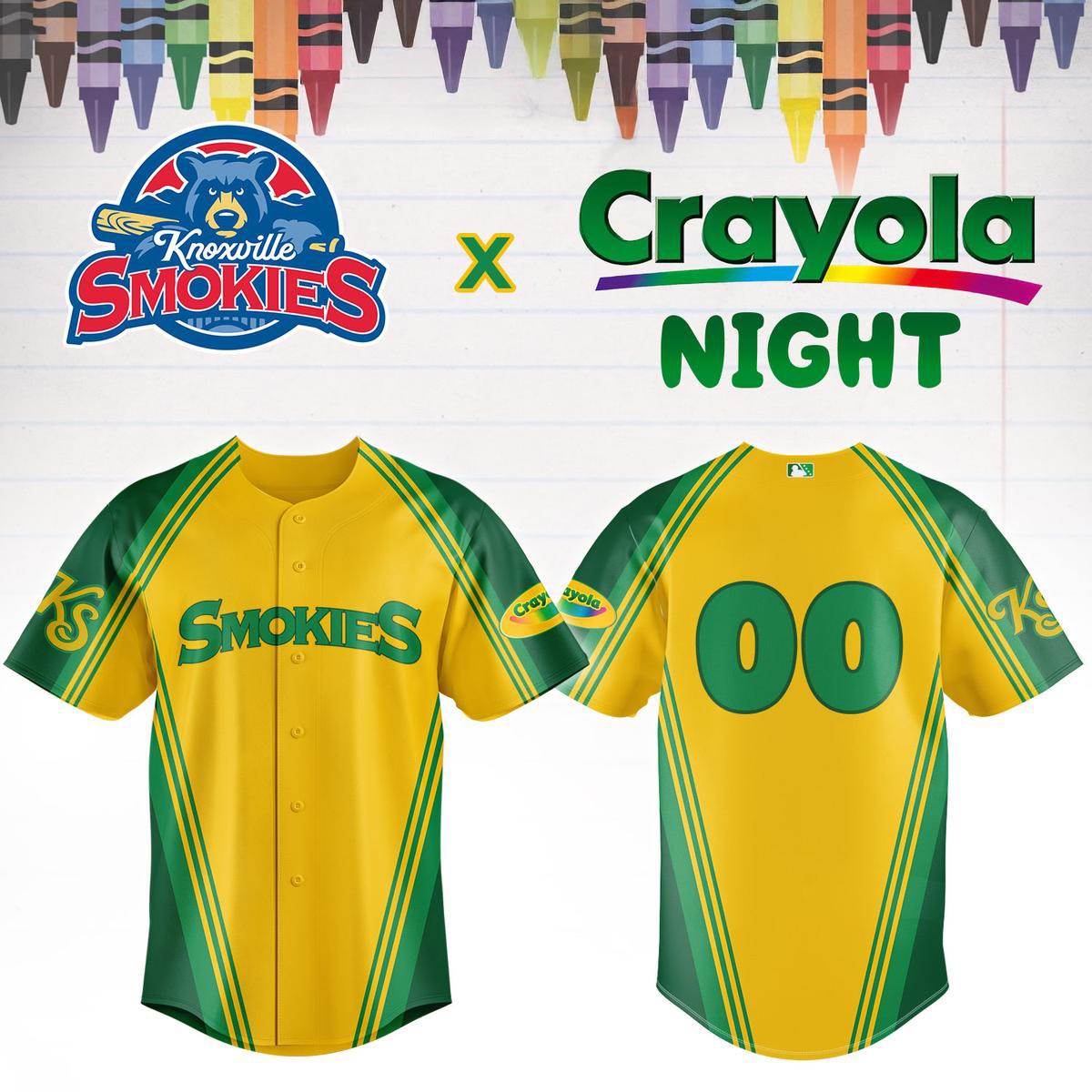 Knoxville Smokies Crayola Night 2026 Jersey Baseball Theme Night Fan Apparel 2 - Unicasport Knoxville Smokies Crayola Night 2026 Jersey Baseball Theme Night Fan Apparel