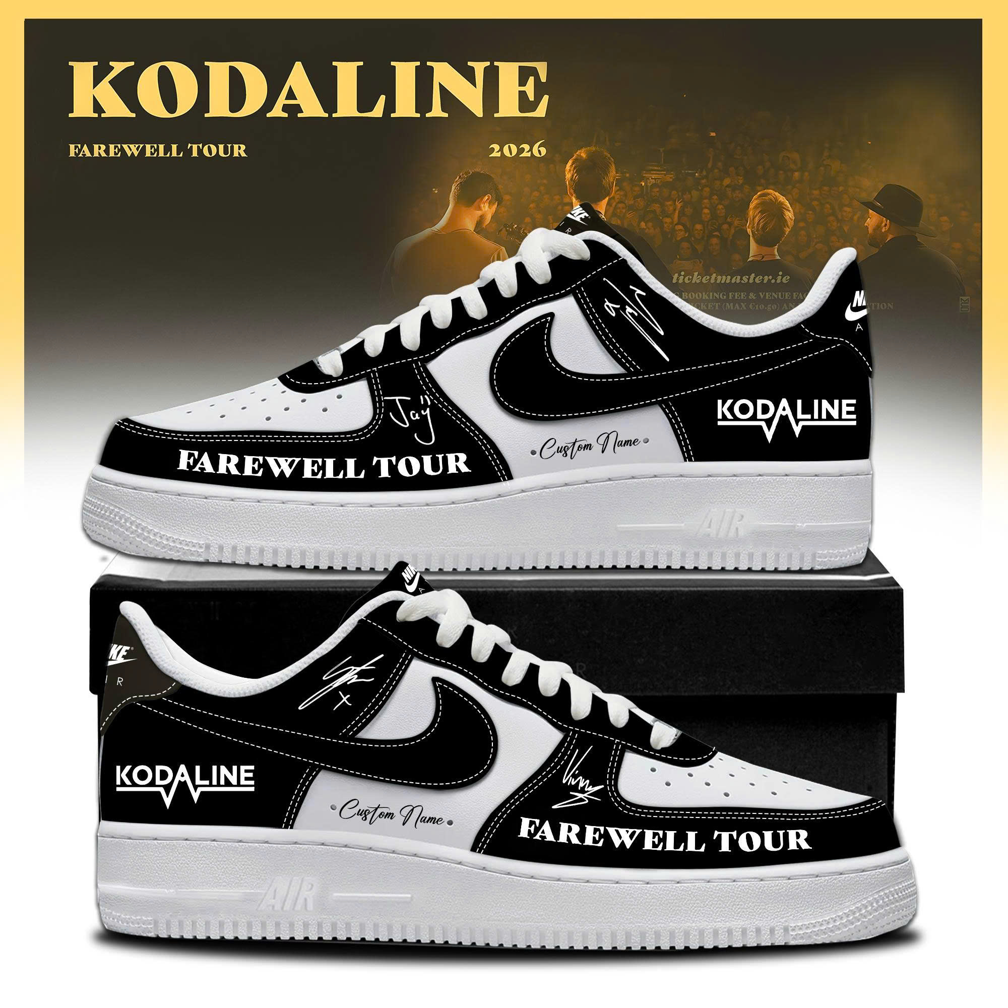 Kodaline Farewell Tour 2026 Official Air Force 1 Fan Sneakers