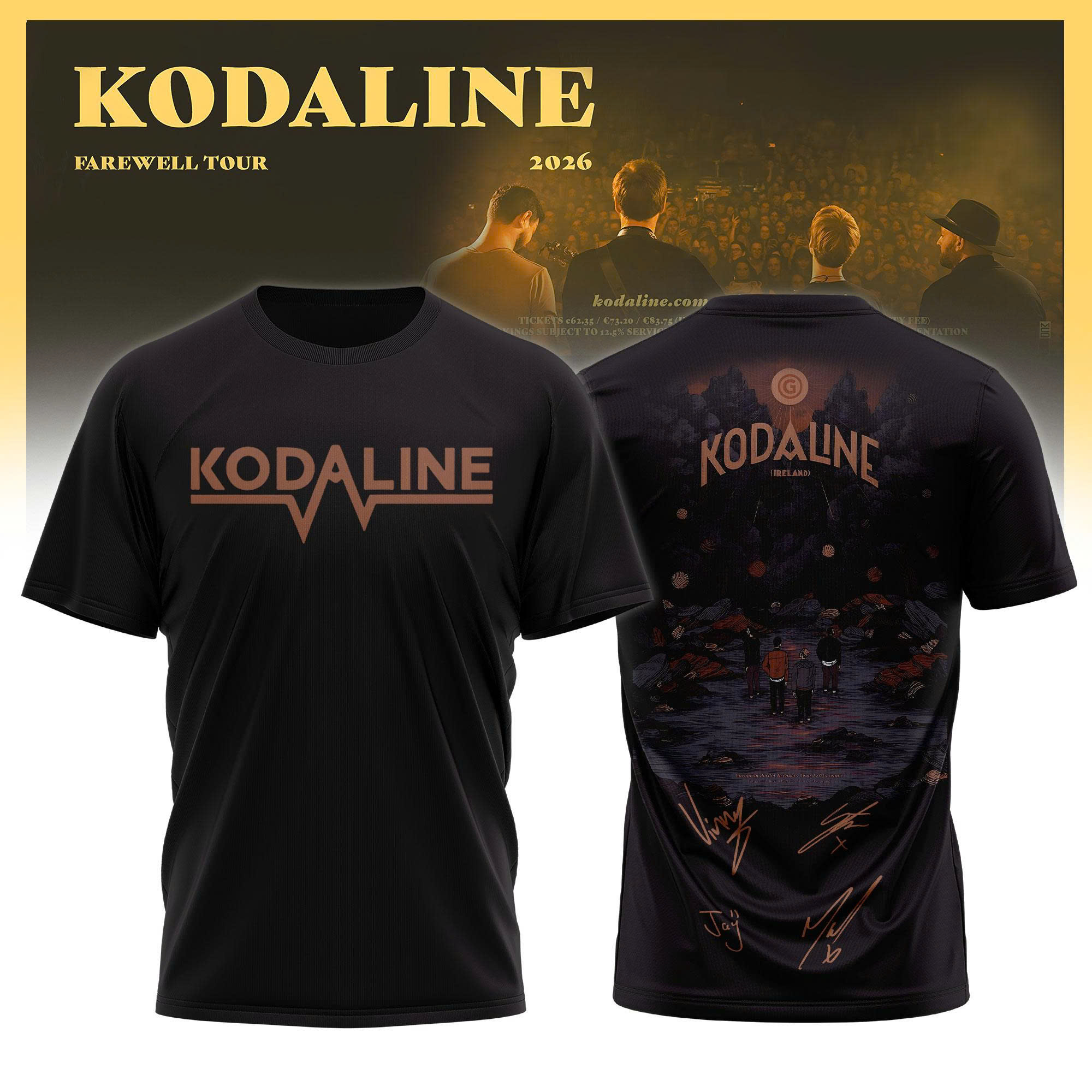 Kodaline Farewell Tour 2026 Official Graphic T Shirt