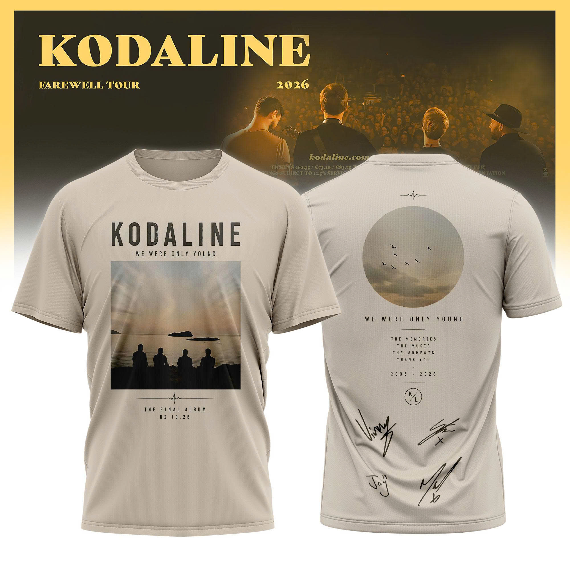 Kodaline Farewell Tour 2026 Premium Fan Tshirt