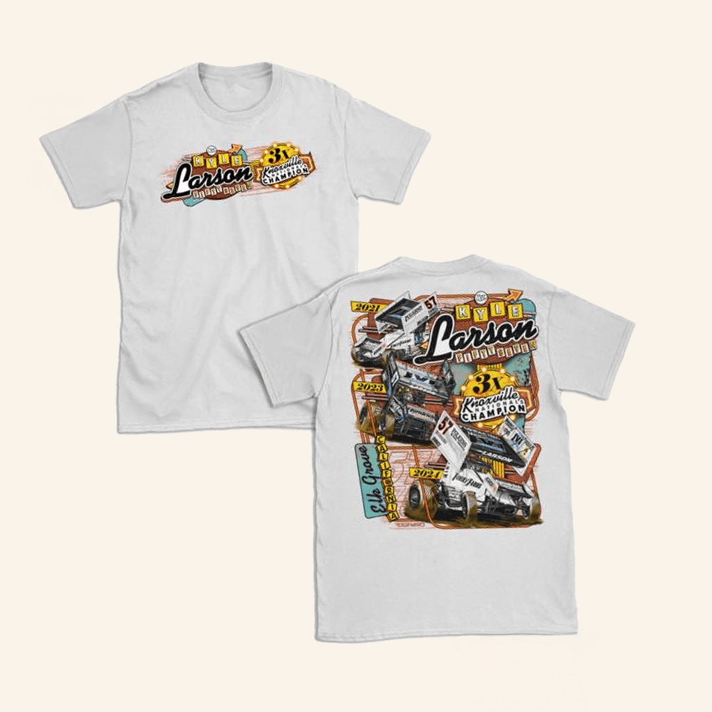 Kyle Larson Merch Winners Row Design Adult White TShirt Racing Fans Gifts