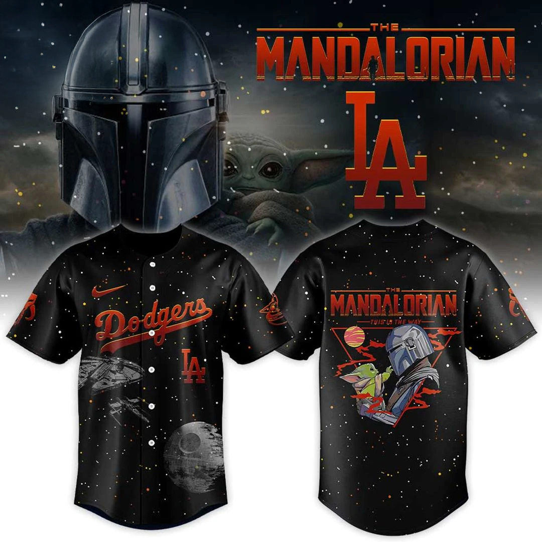 LA Dodgers x Mandalorian Grogu Edition Baseball Jersey