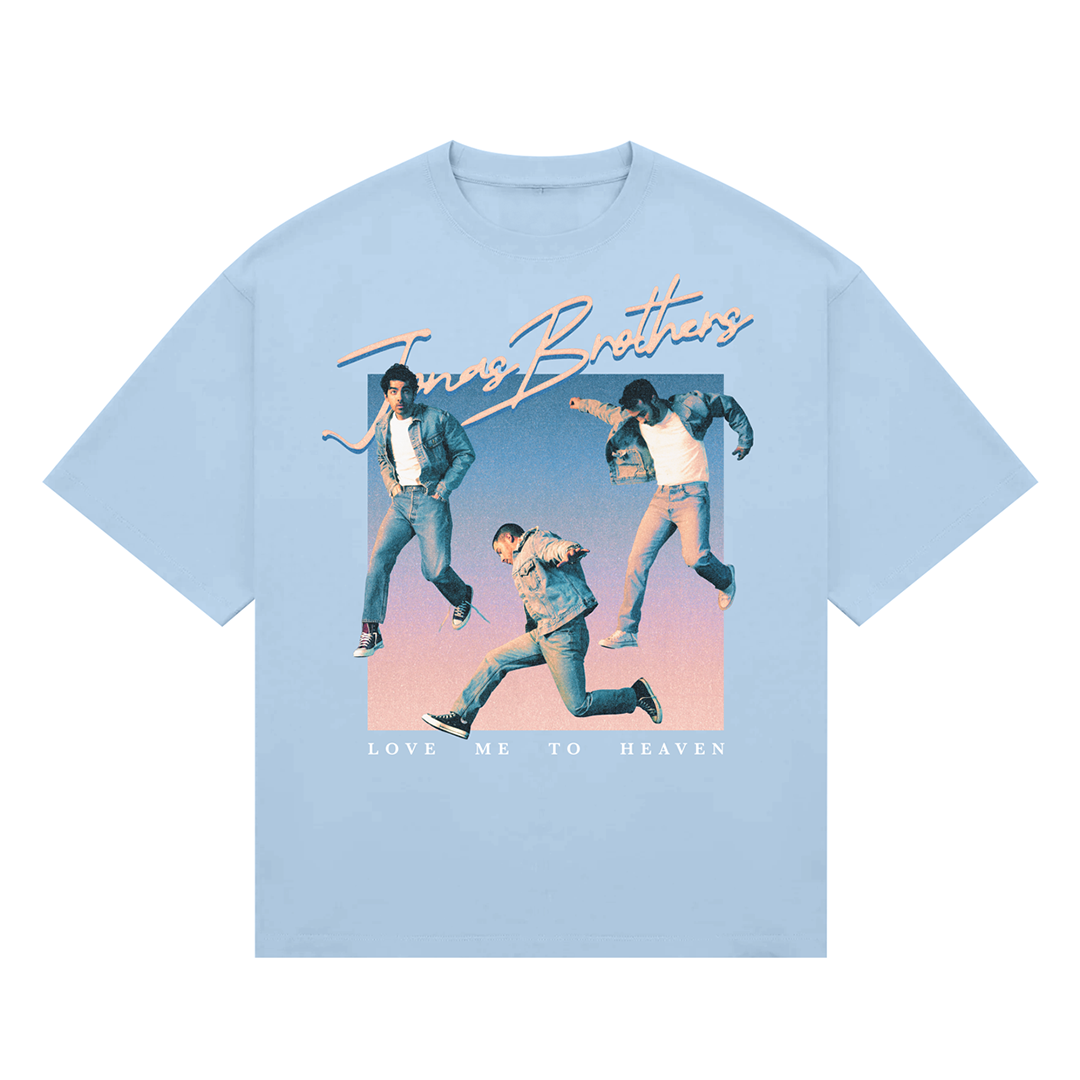 Love Me To Heaven Blue Retro T-Shirt Vintage Music Streetwear Gift for Everyone