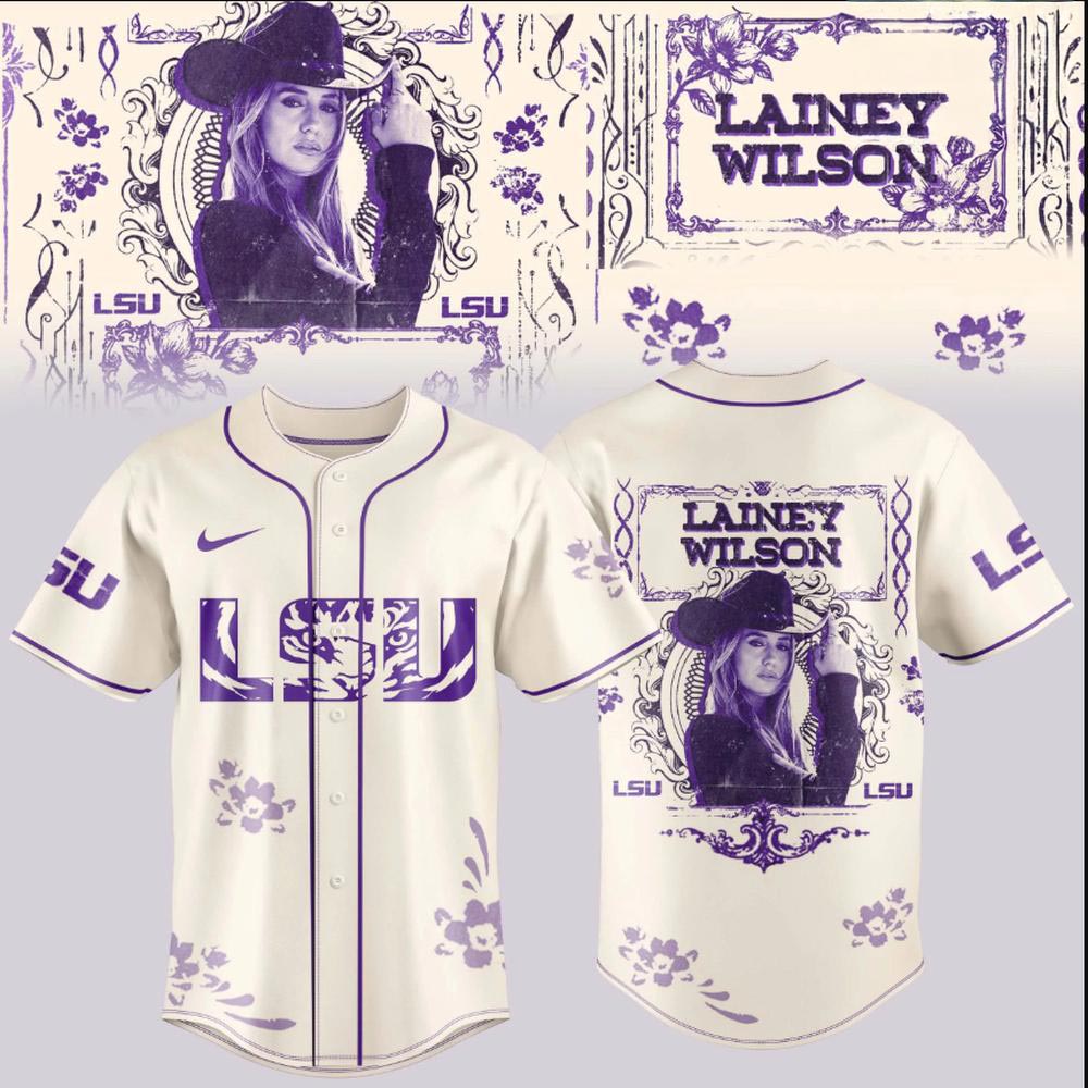 LSU Tigers Lainey Wilson 2026 Baseball Jersey Music Sports Collection 1 - Unicasport LSU Tigers Lainey Wilson 2026 Baseball Jersey Music Sports Collection