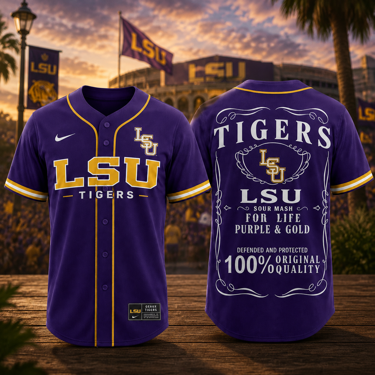 LSU Tigers NCAA 2026 Purple & Gold Baseball Jersey - LSU Tigers For Life Original Quality College Fan Gift