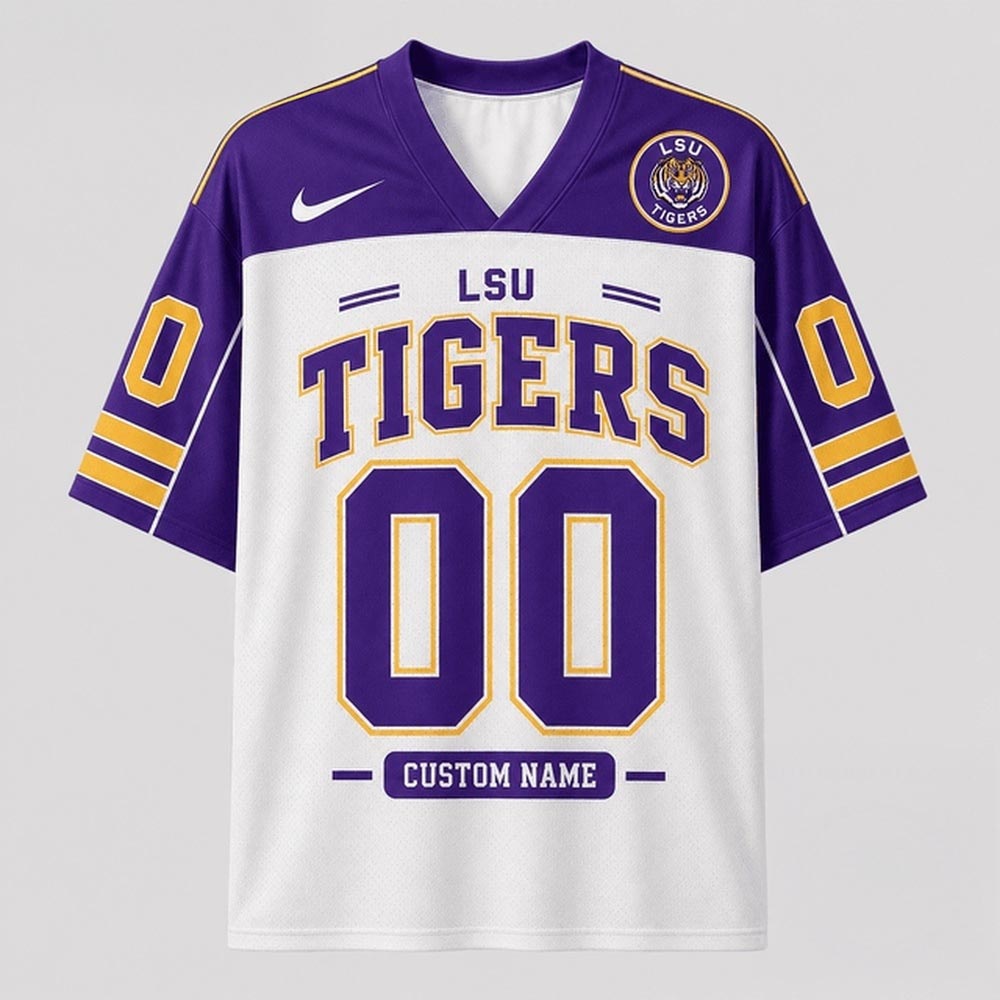 LSU Tigers NCAA College Team Pride Personalized Football Jersey Custom Name Number College Fan Game Day Apparel 1 - Unicasport LSU Tigers NCAA College Team Pride Personalized Football Jersey Custom Name Number College Fan Game Day Apparel