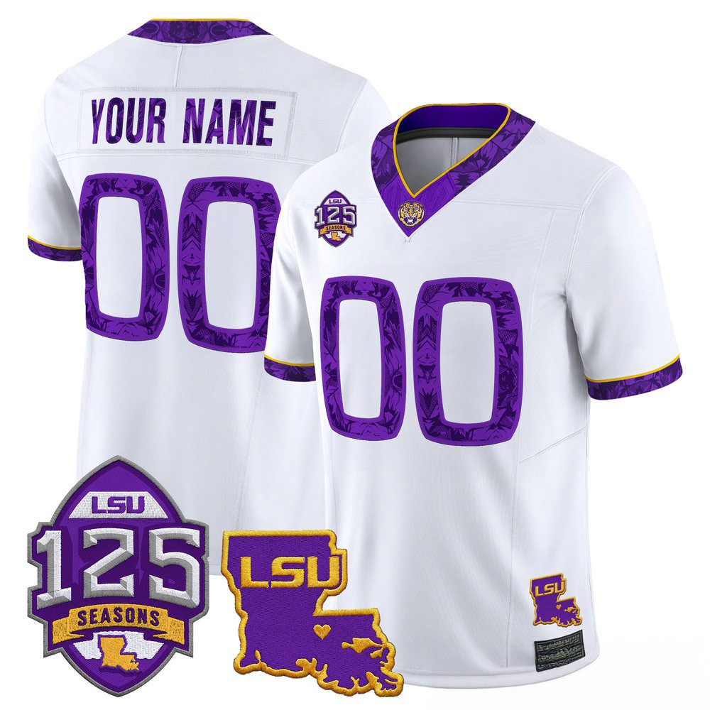 LSU Tigers Silent Season of 1918 Vapor Limited Custom Jersey Louisiana Patch Stitched Fanwear Collection 1 - Unicasport LSU Tigers Silent Season of 1918 Vapor Limited Custom Jersey Louisiana Patch Stitched Fanwear Collection