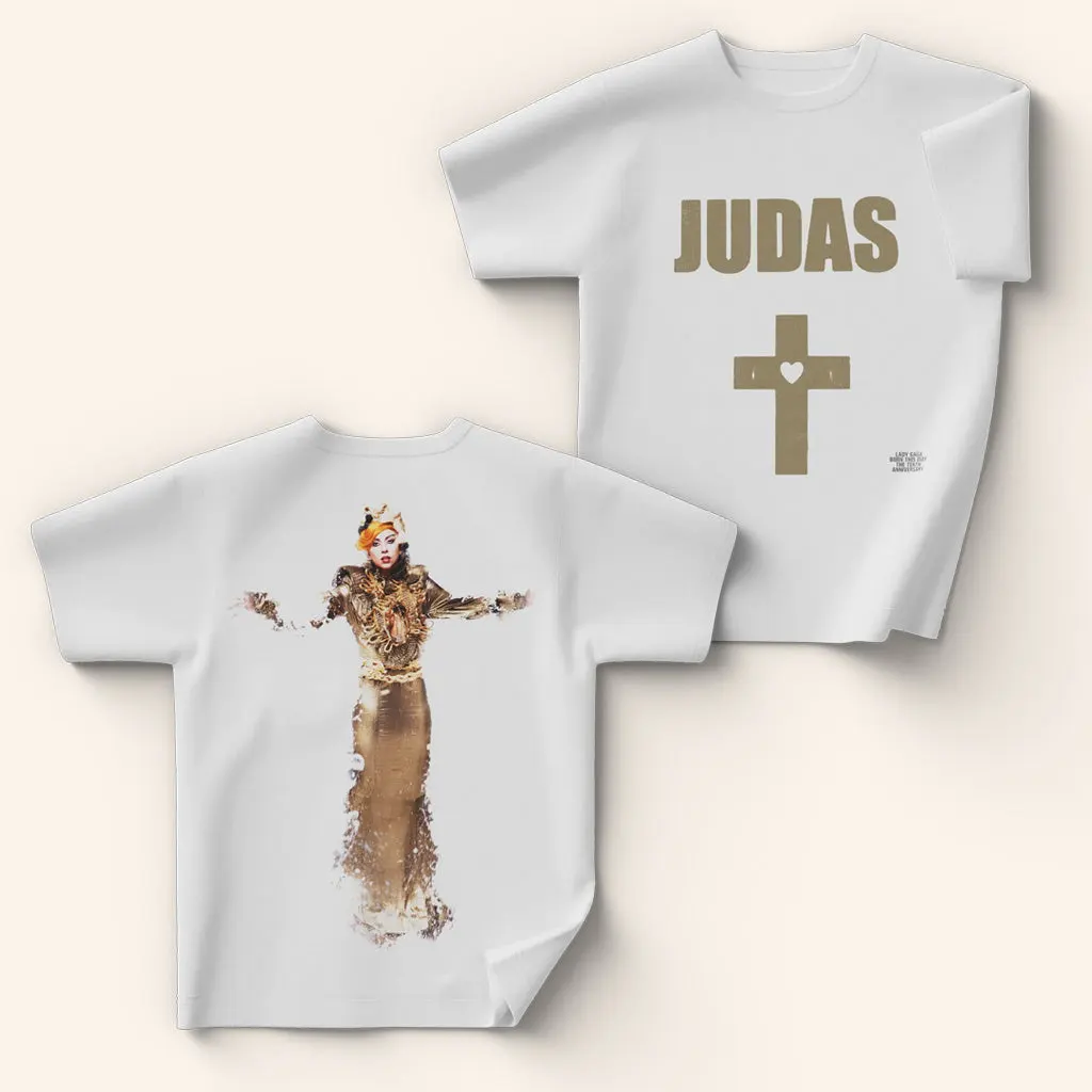 Lady Gaga Mayhem Tour Merch 2025 Concert Judas TShirt White Girlfriend Gift Ideas