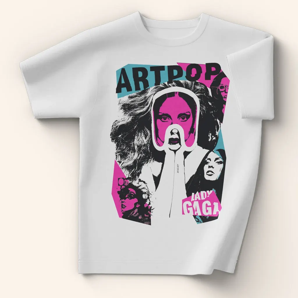 Lady Gaga Mayhem Tour Merch 2025 Concert Shirt ARTPOP Collage White TShirt Her Gifts