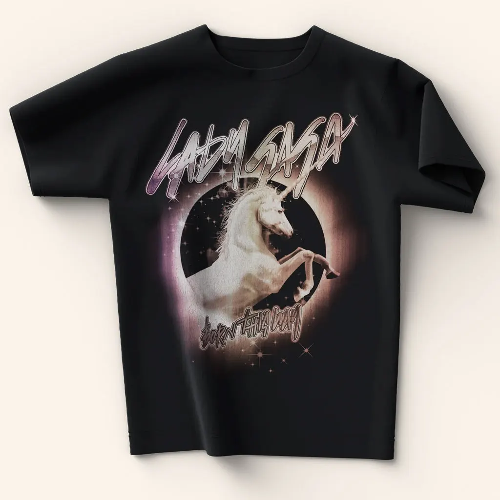 Lady Gaga Mayhem Tour Merch 2025 Concert Shirt Born This Way Unicorn Glow TShirt Her Gifts