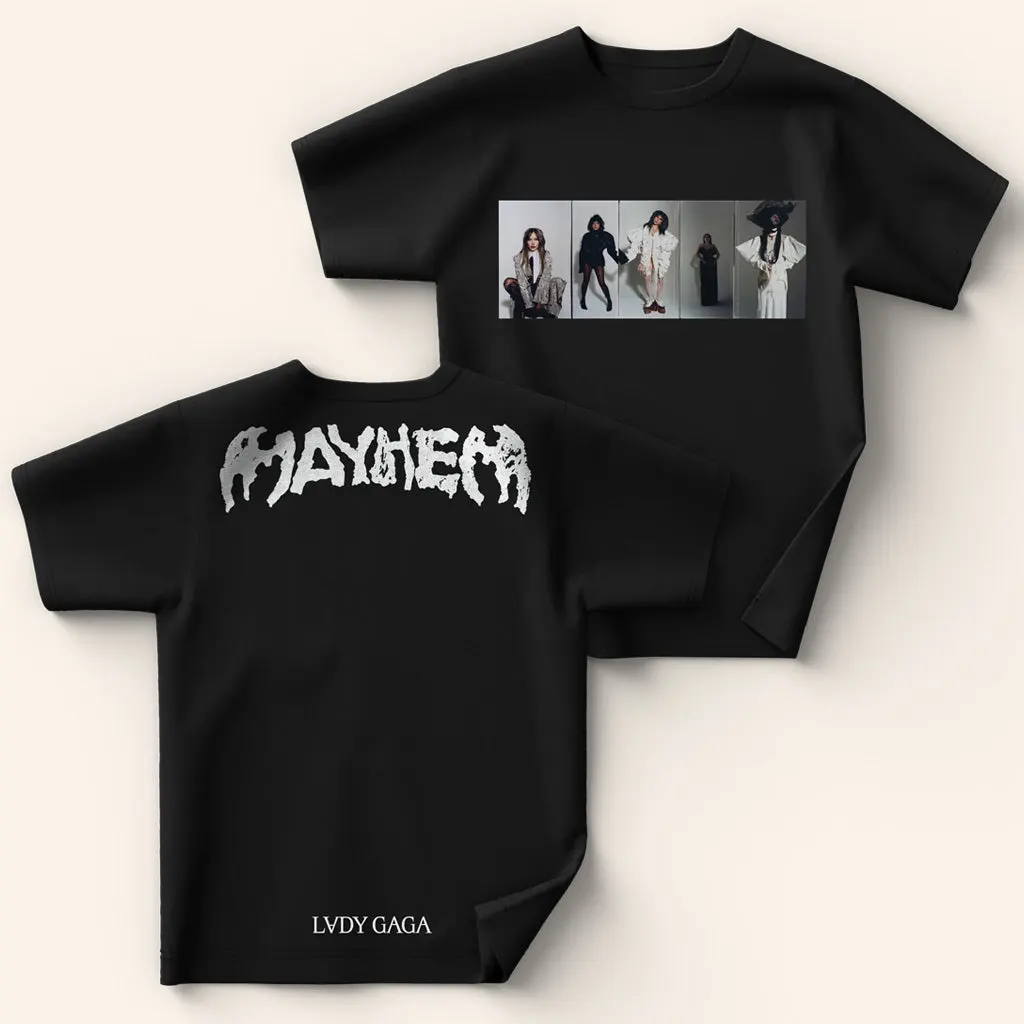Lady Gaga Mayhem Tour Merch 2025 Concert Shirt Photoshoot Black TShirt Gifts For Friends